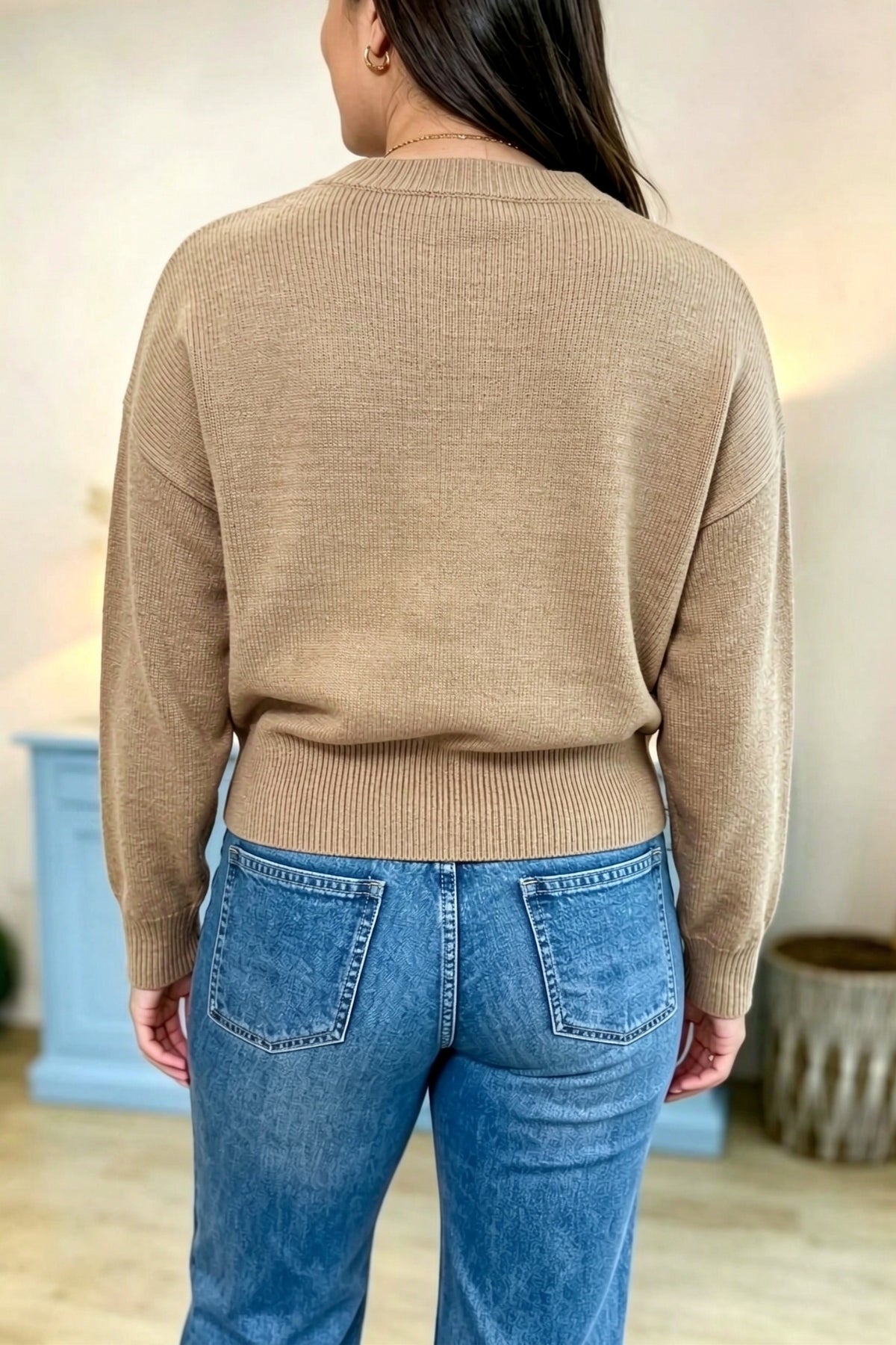 Light French Beige Deer Sweater