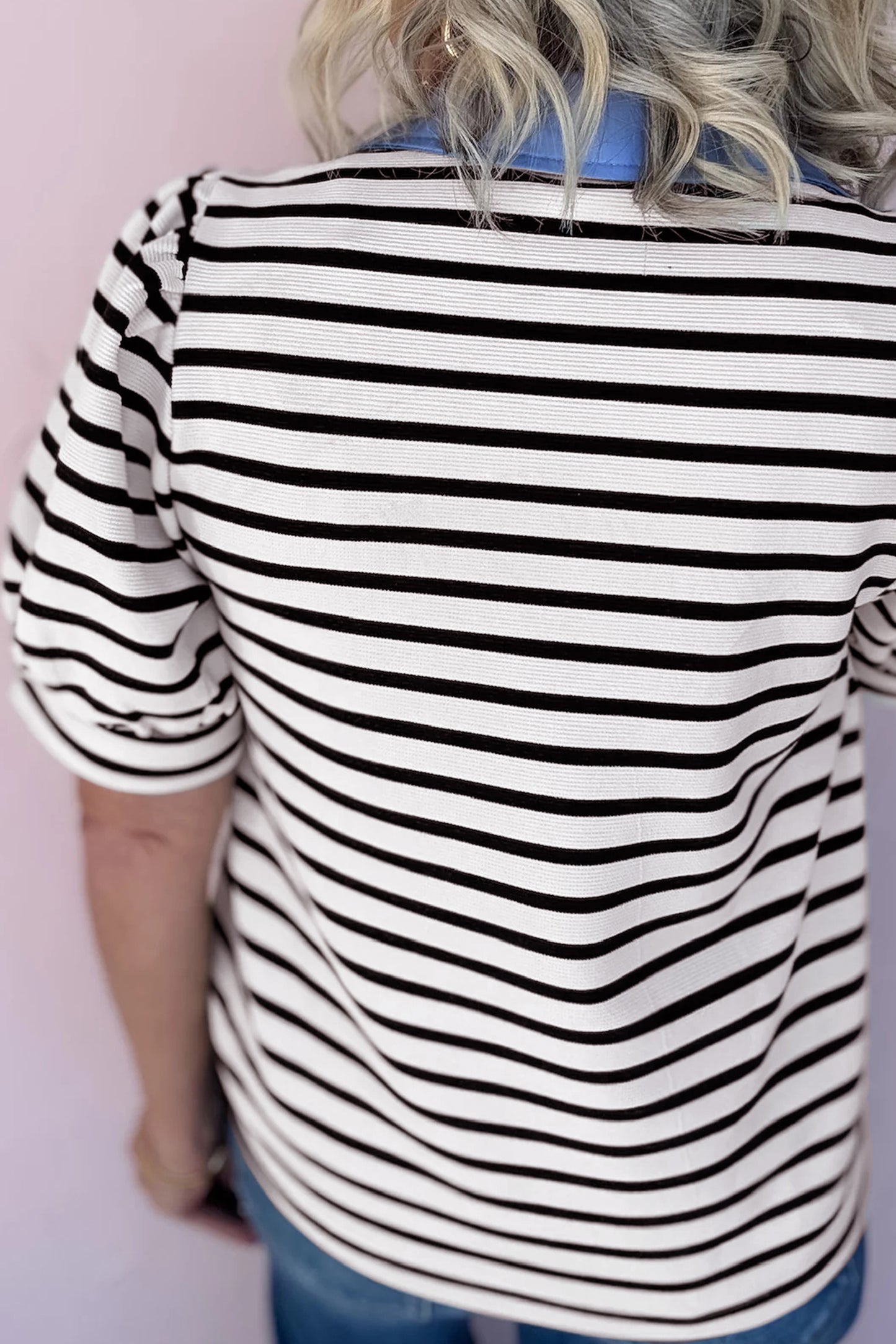 Striped Puff Sleeve Top