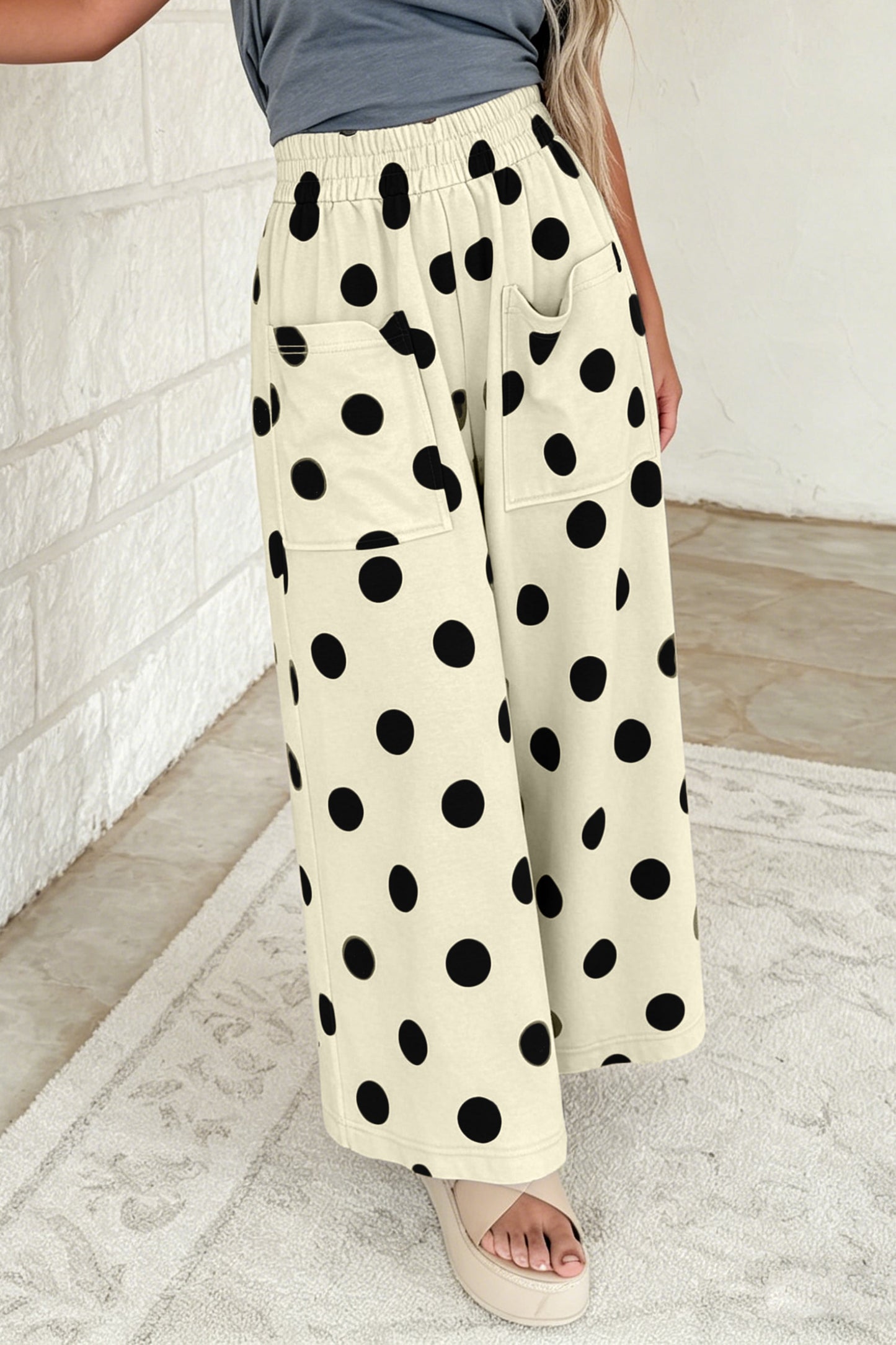 Polka Dot Wide Leg Pants