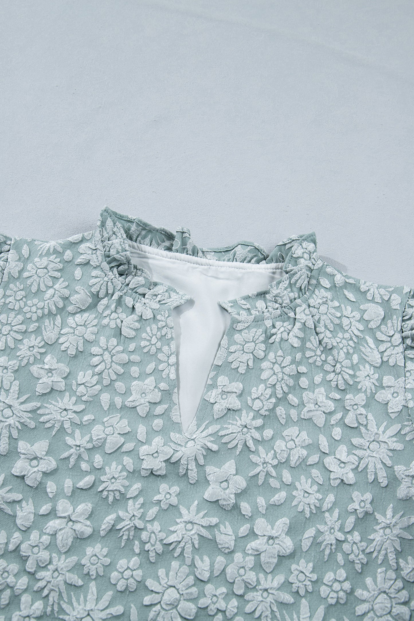 Textured Jacquard Puff Sleeve Blouse