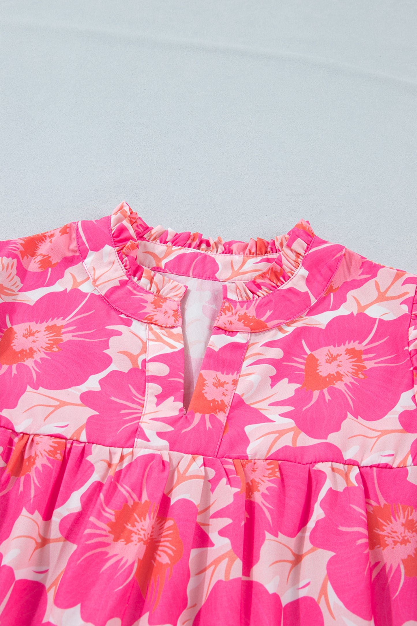 Bubble Sleeve Floral Blouse