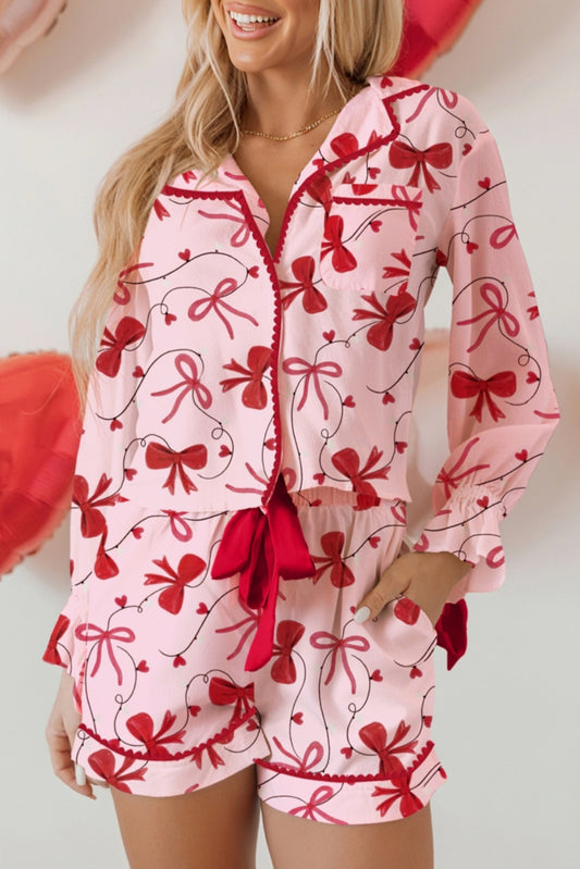 Red Bow Pajama Set