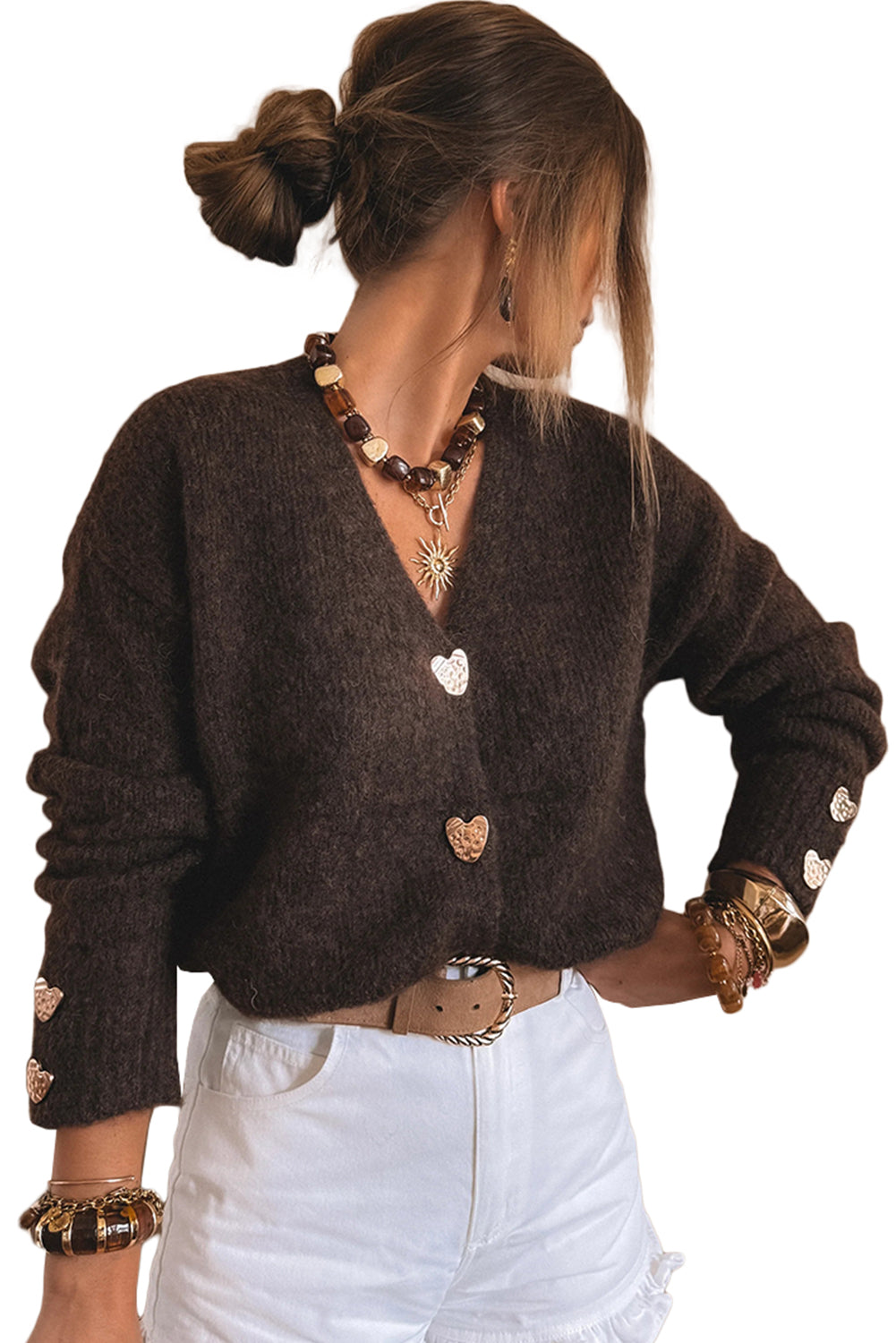Cardigan with Heart Buttons