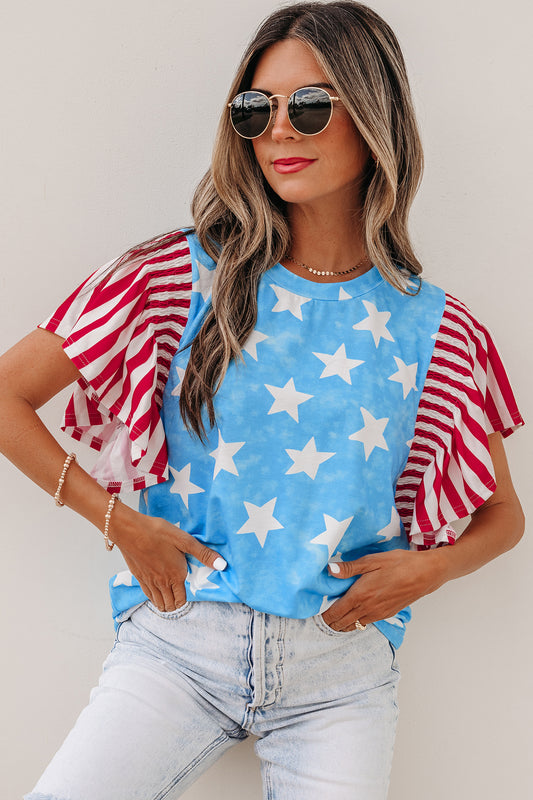 Stars and Stripes Ruffle Top