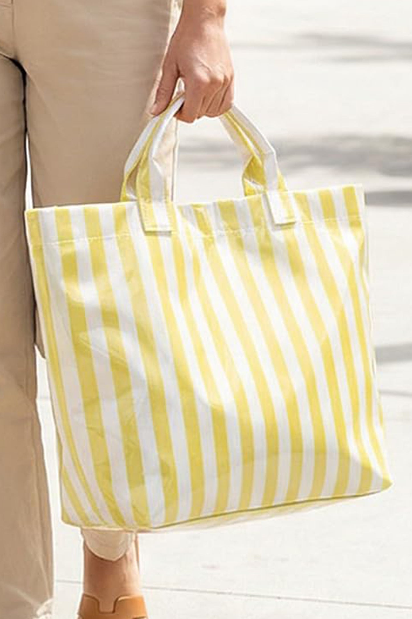 Large Waterproof Striped Carryall Tote Bag