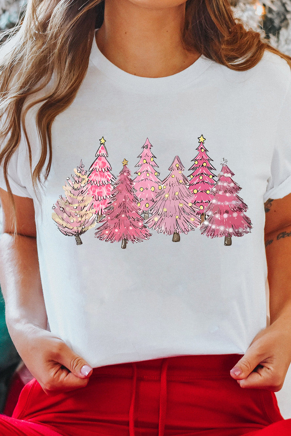 White Christmas Trees Tee