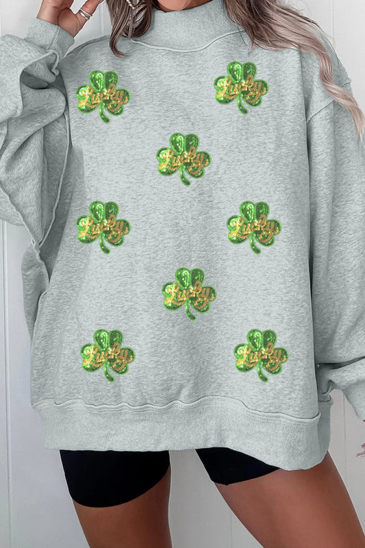 Sequin Lucky Shamrock Sweatshirt