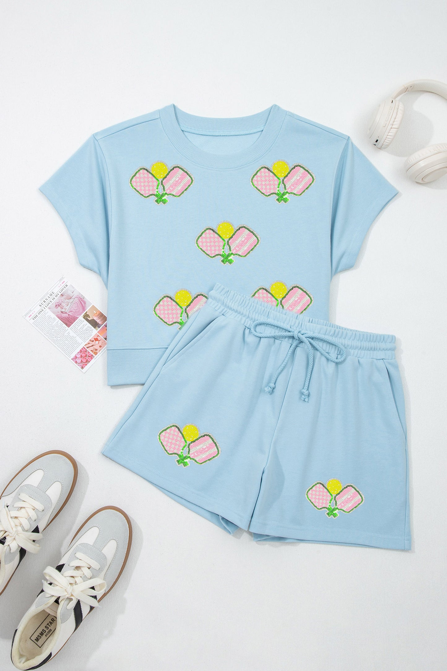 Sequin Pickleball Two Piece Short Set