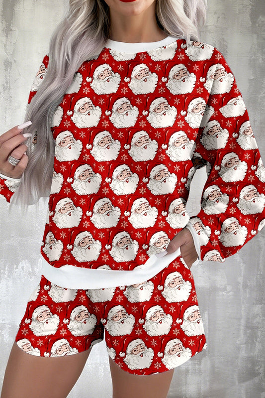 Red Santa Claus Christmas Pajama Set