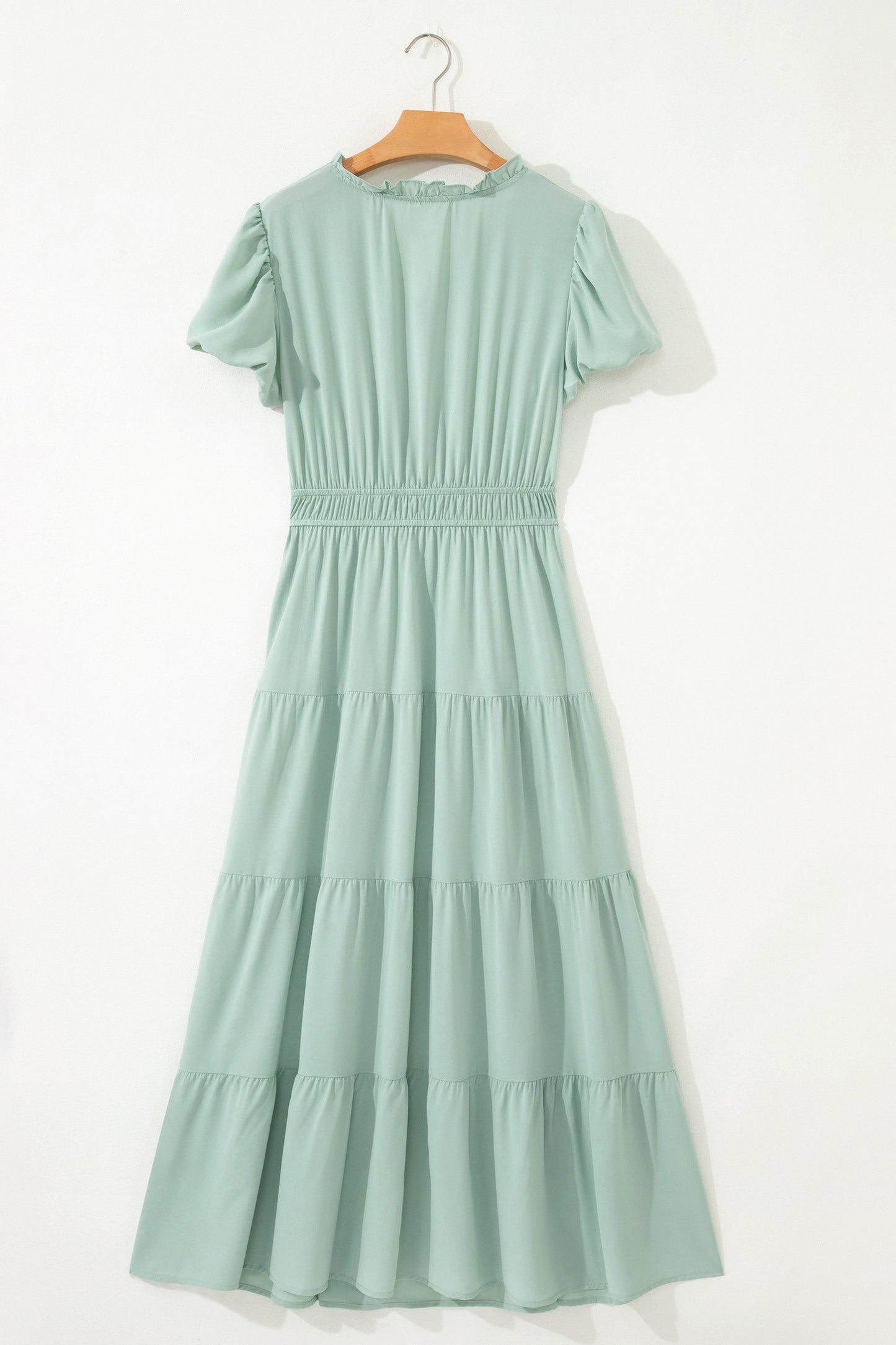 Solid Color V Neck Maxi Dress