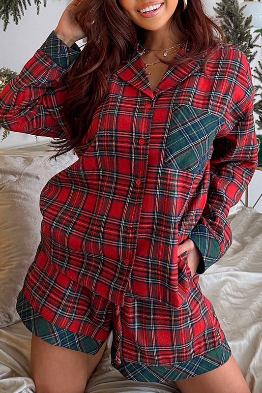 Red Plaid Christmas Pajama Set