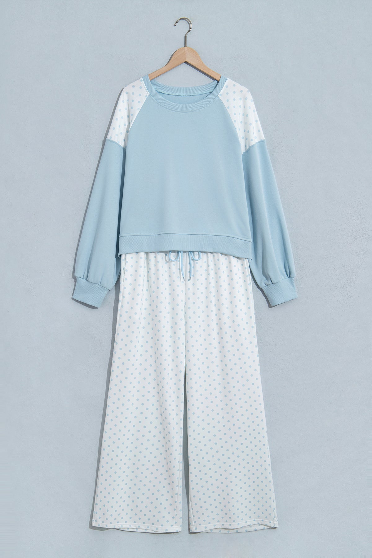 Polka Dot Patchwork Pants Set