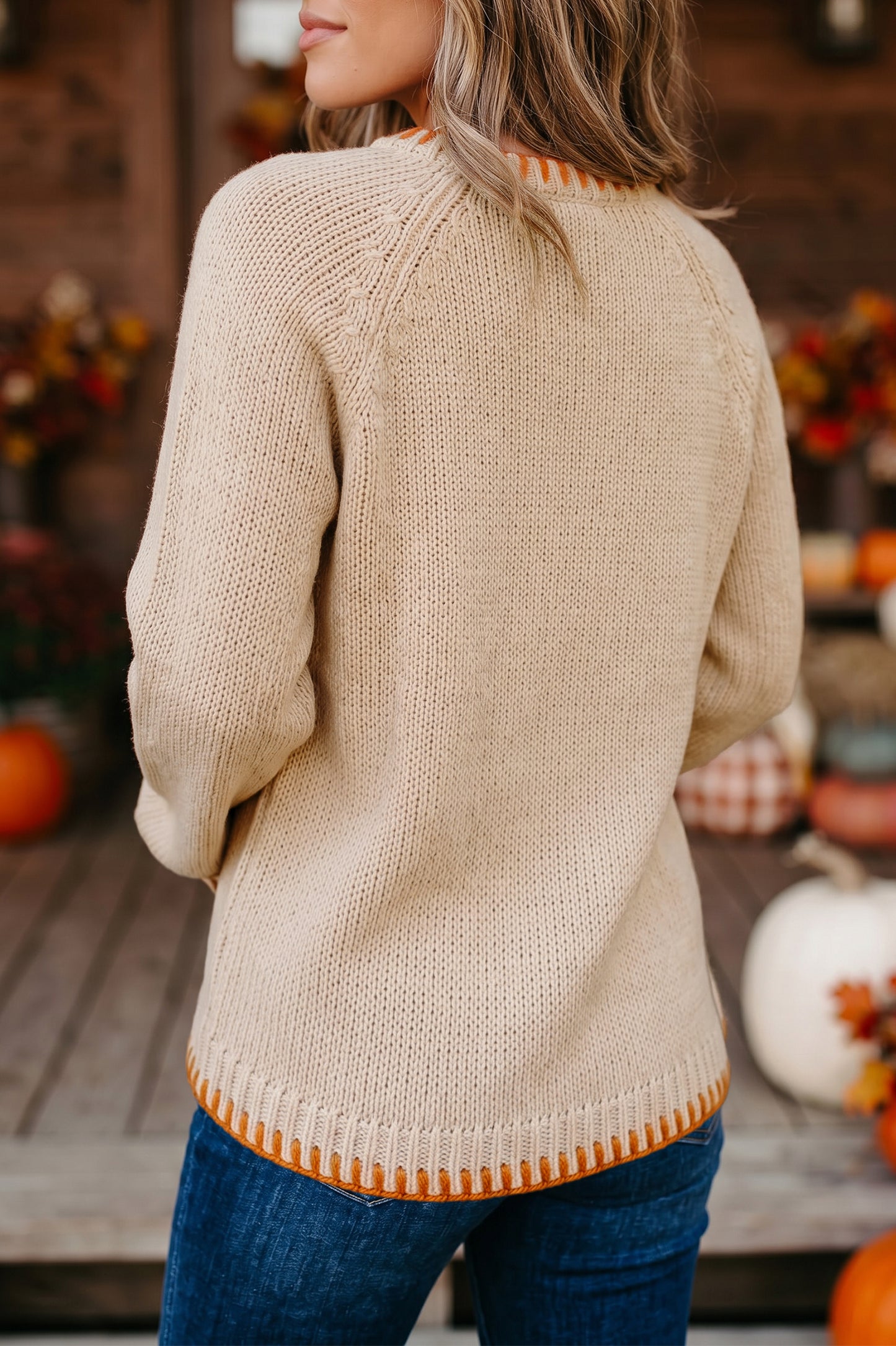 Floral Pumpkin Sweater