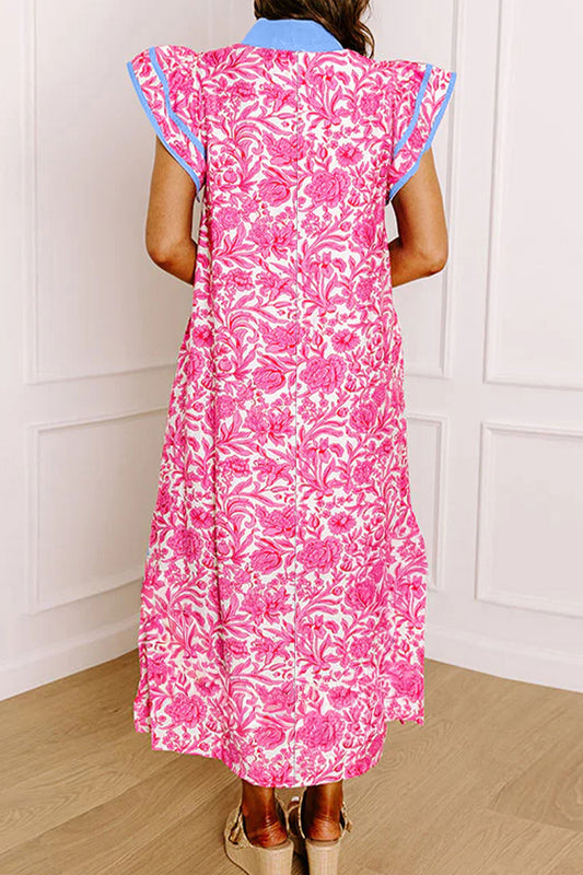 Pink Floral Maxi Dress