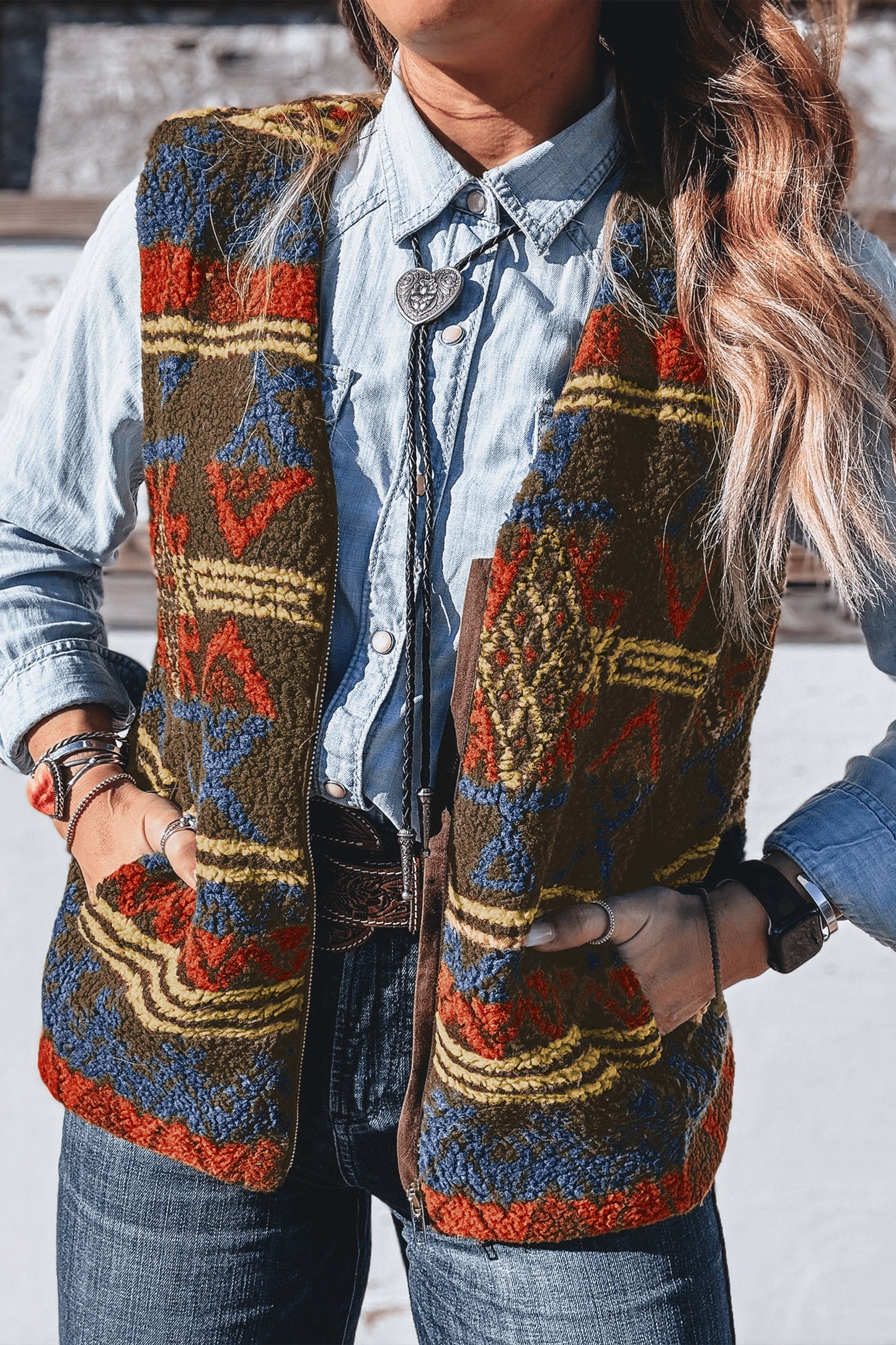 Western Print Vest