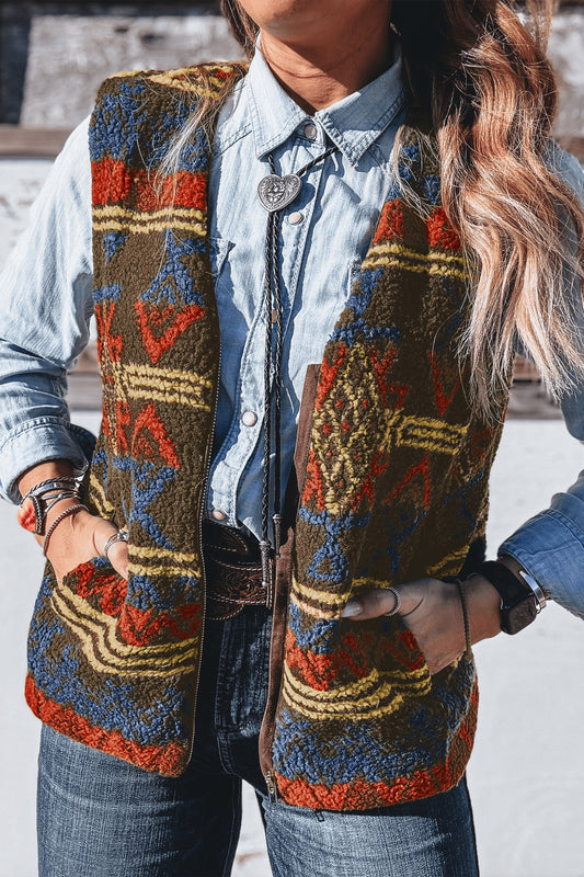 Western Print Vest