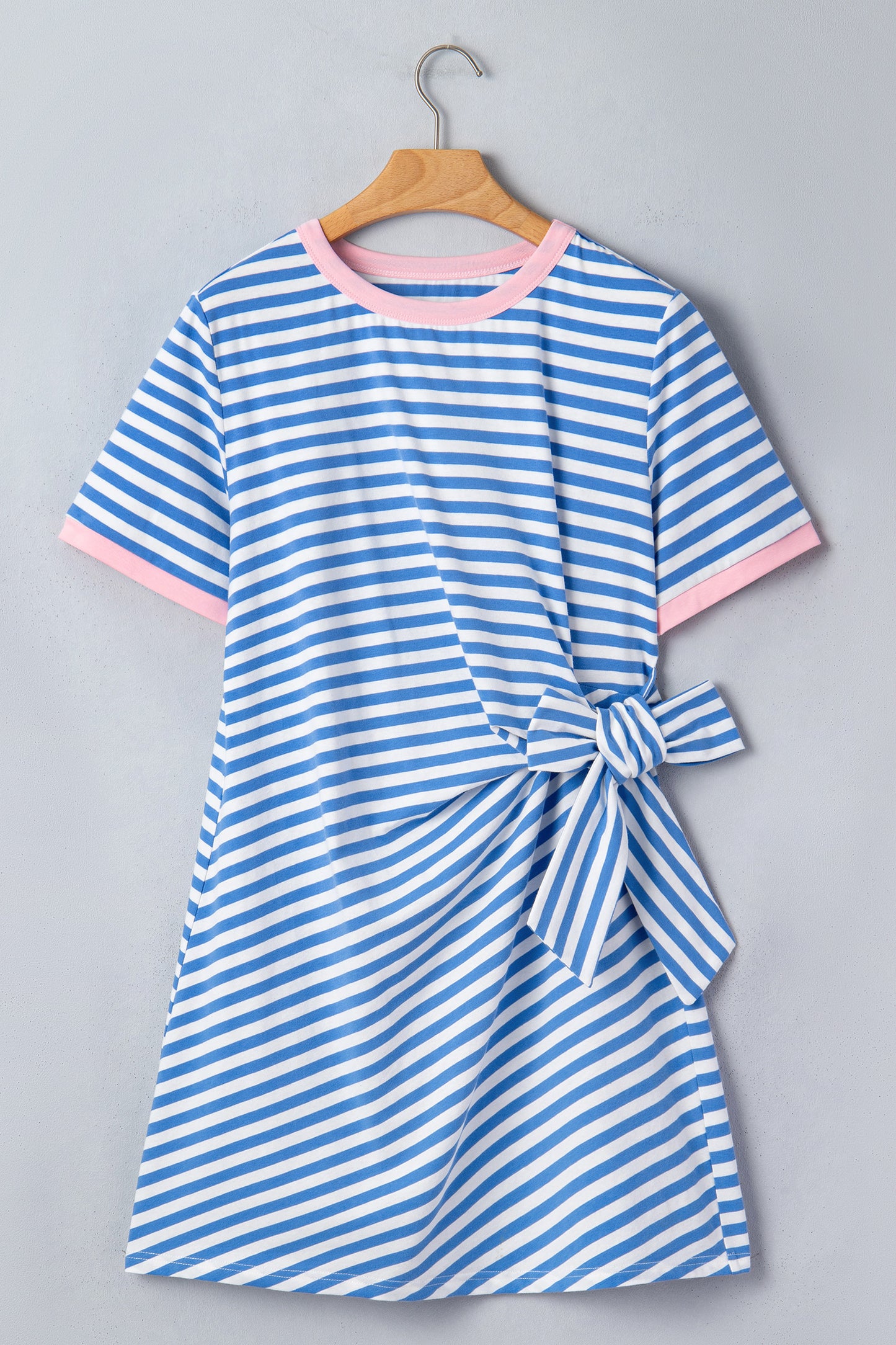 Stripe Tie Waist T Shirt Dress