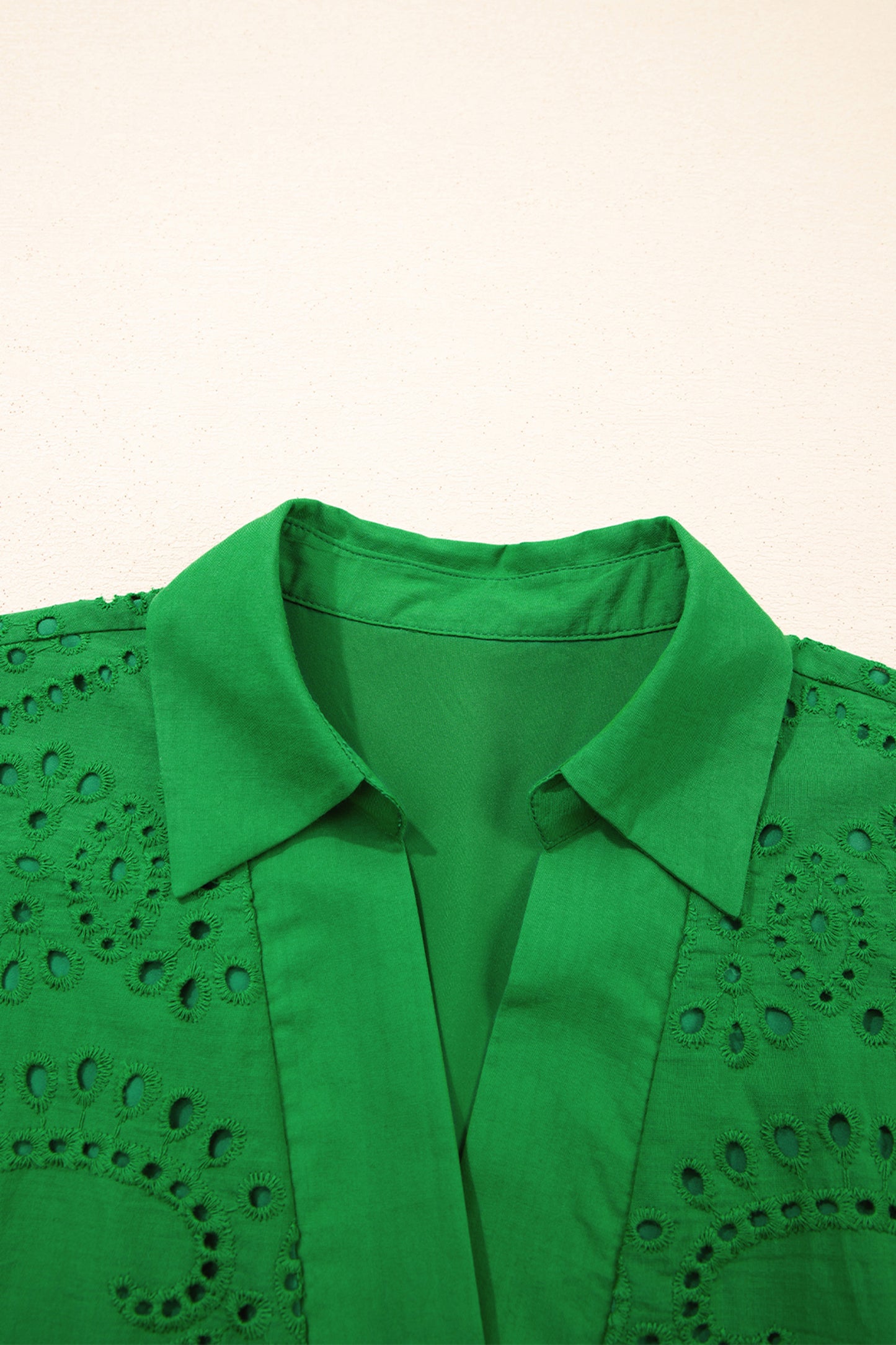Green Eyelet Shift Dress
