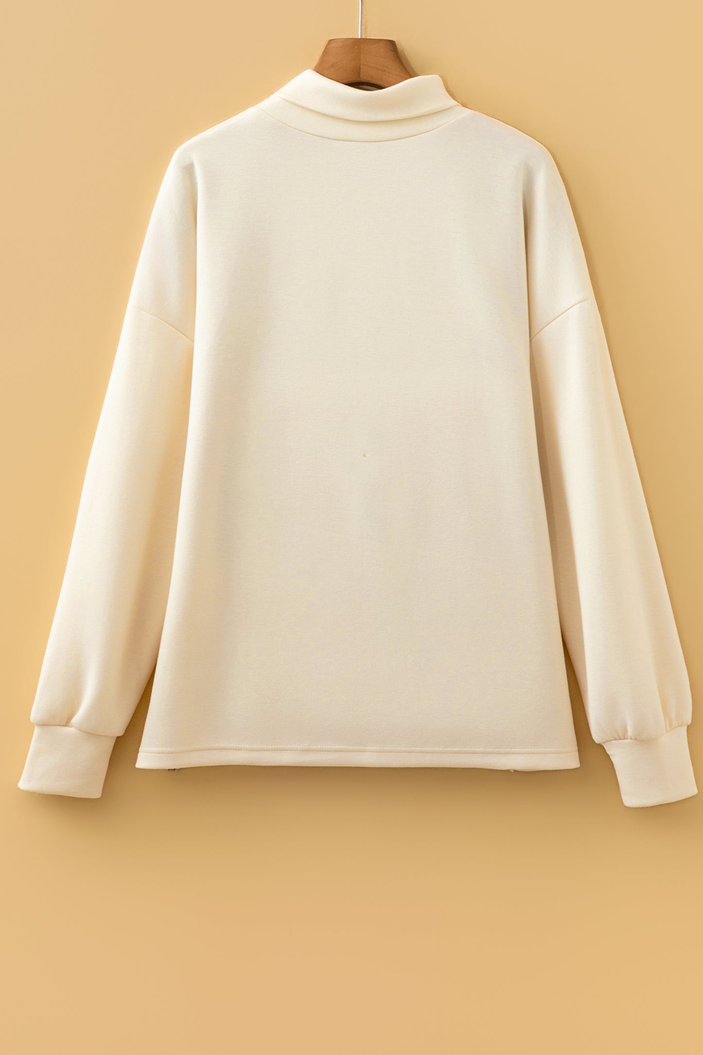 Mock Neck Leopard Detail Top