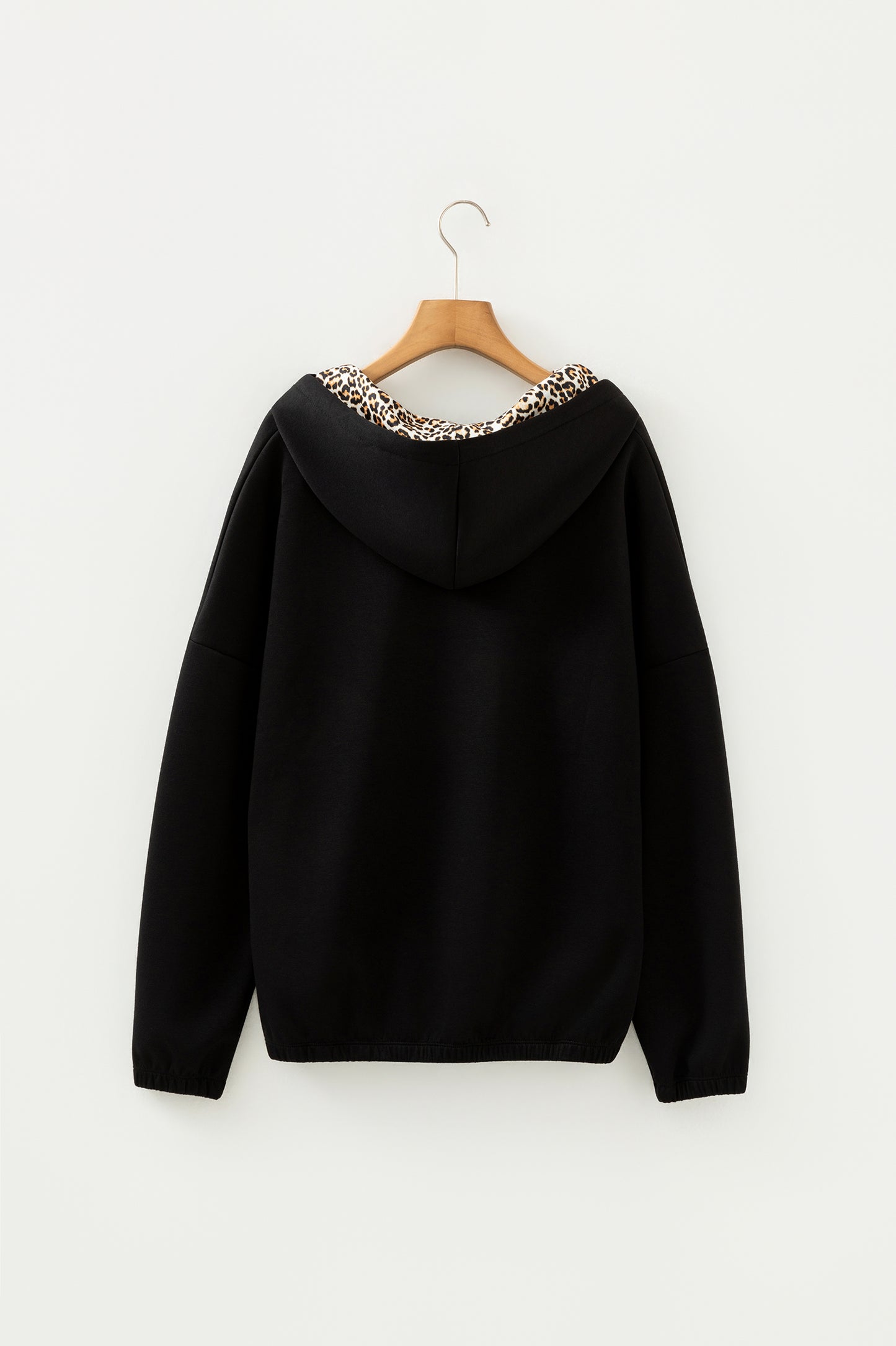 Leopard Trim Hoodie