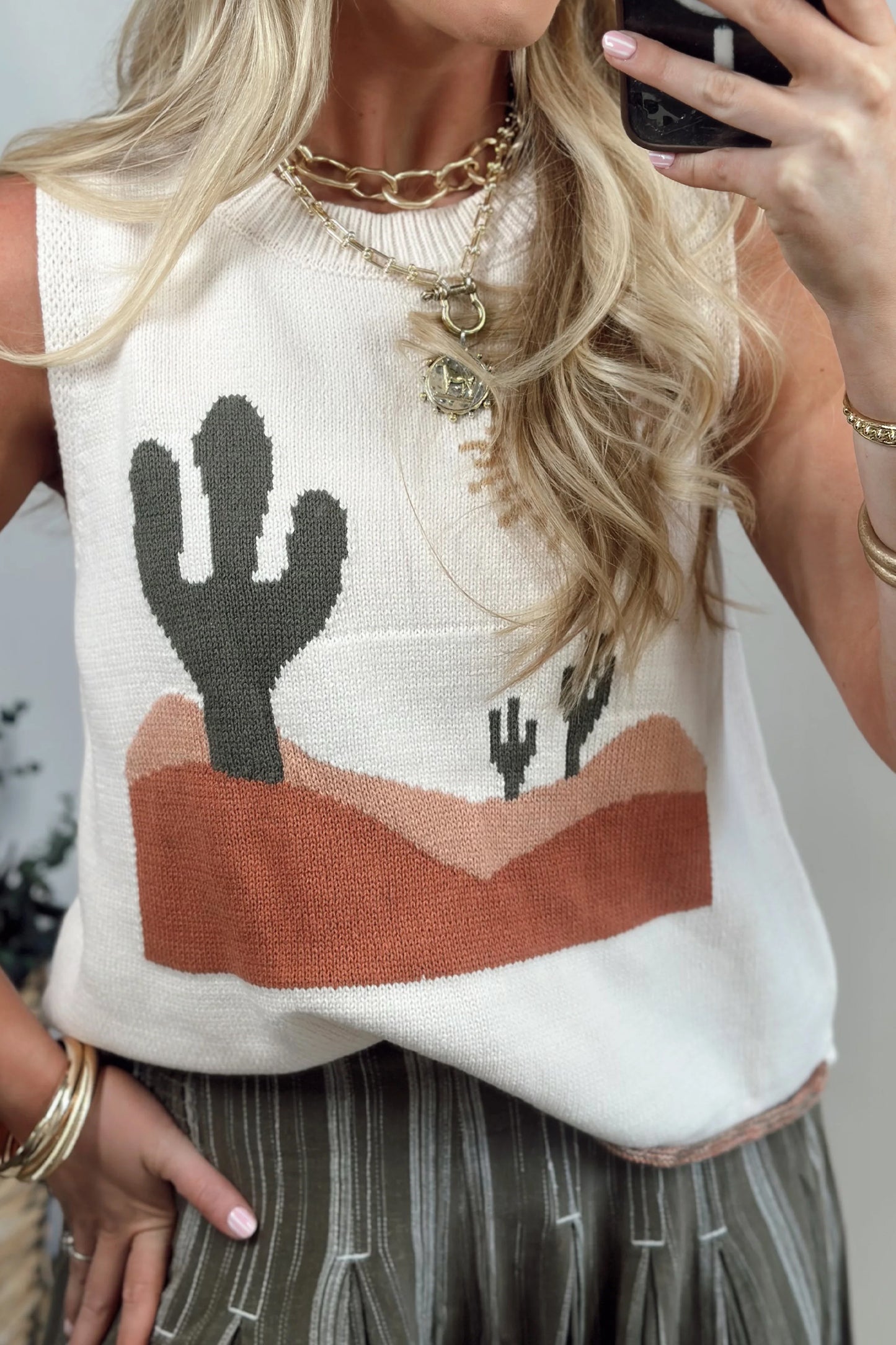 Western Cactus Sweater