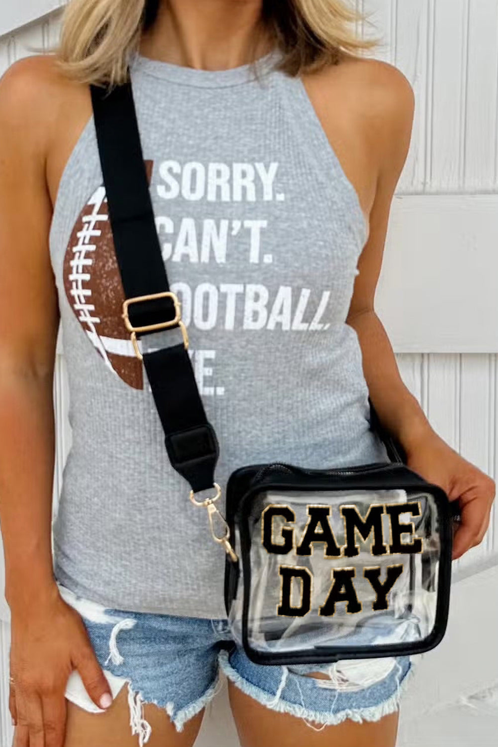 Clear PVC GAMEDAY Crossbody Bag