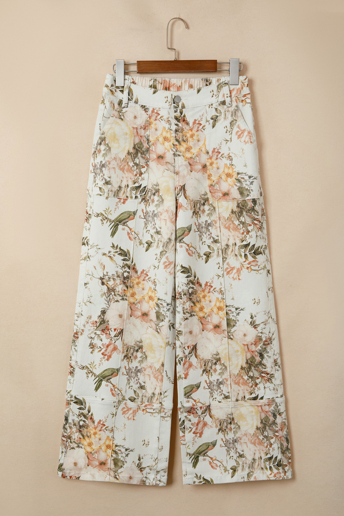 Vintage Floral Wide Leg Jeans