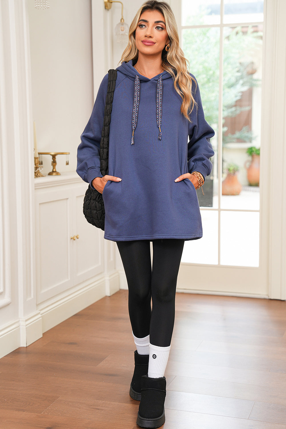 Oversized Drawstring Sweatshirt