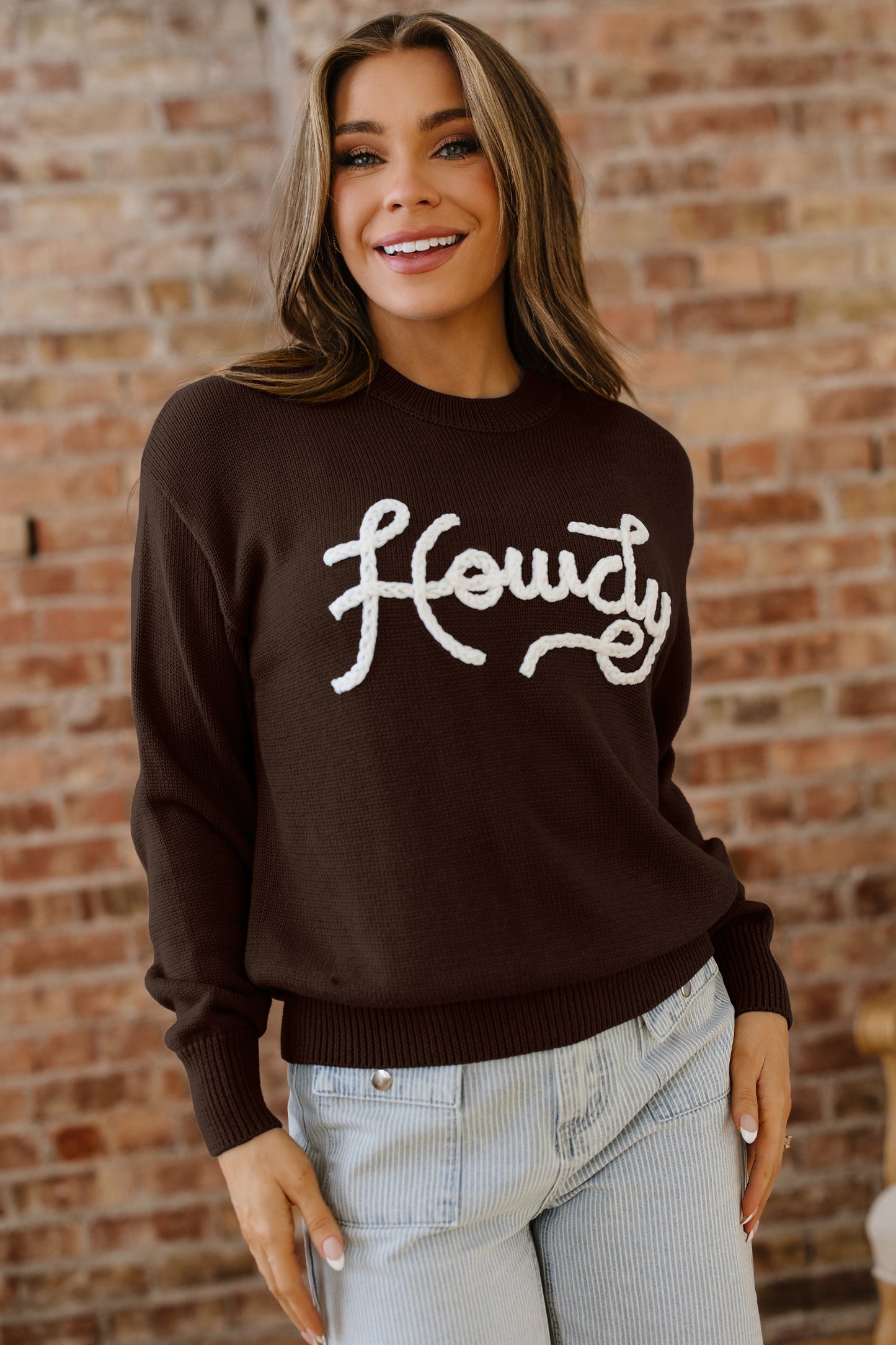 Howdy Embroidered Western Sweater