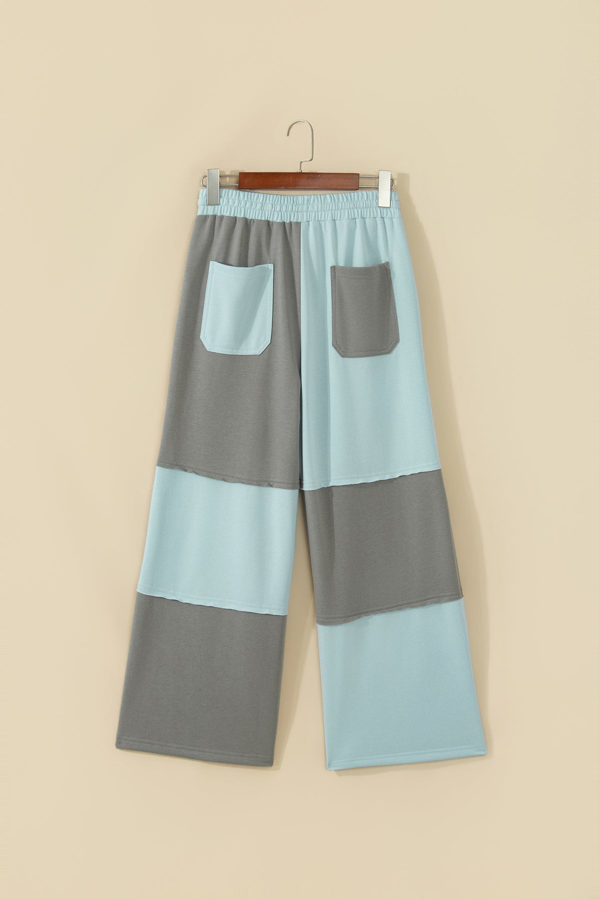 Raw Seam Patchwork Wide Leg Pants