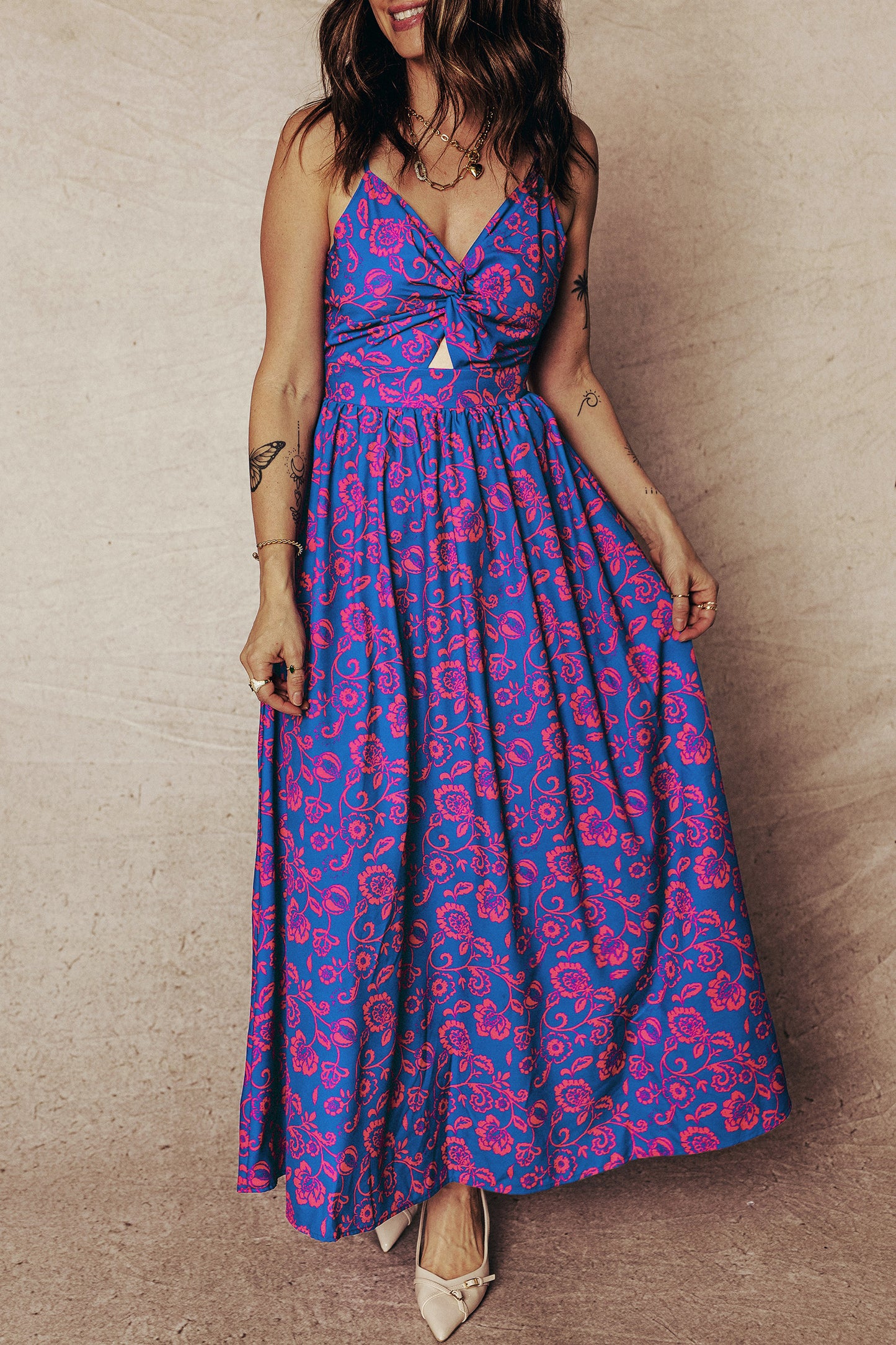 Blue Floral Maxi Dress