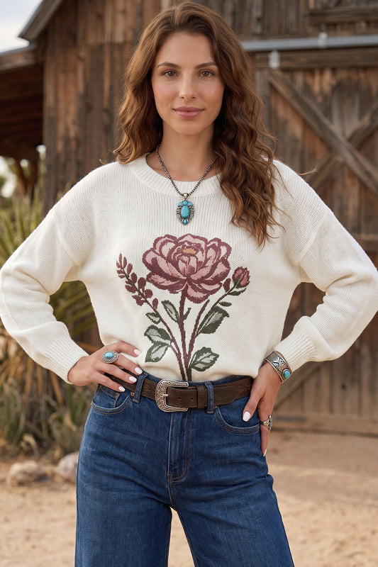 Western Floral Sweater