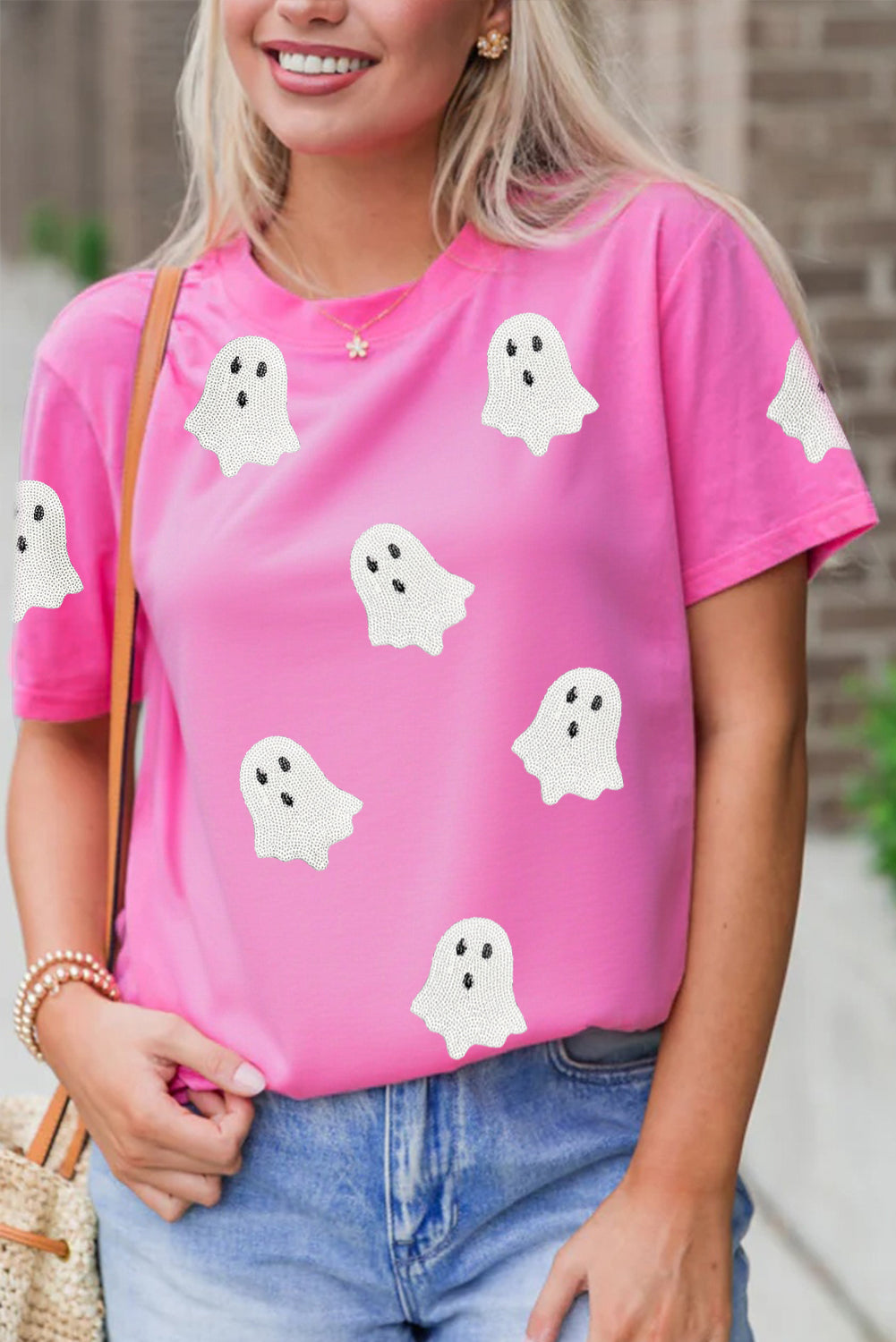 Sequin Halloween Ghost Tee