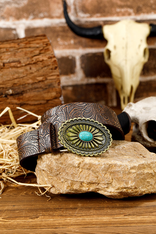 Turquoise Vegan Leather Belt