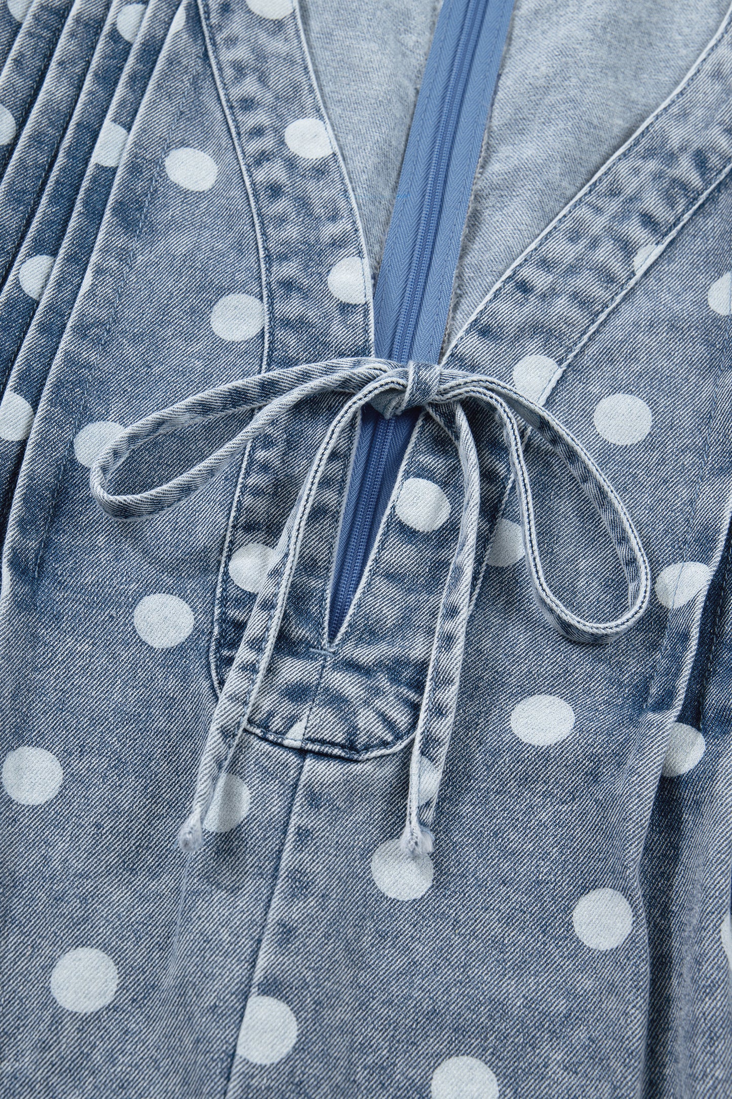 Polka Dot Denim Romper