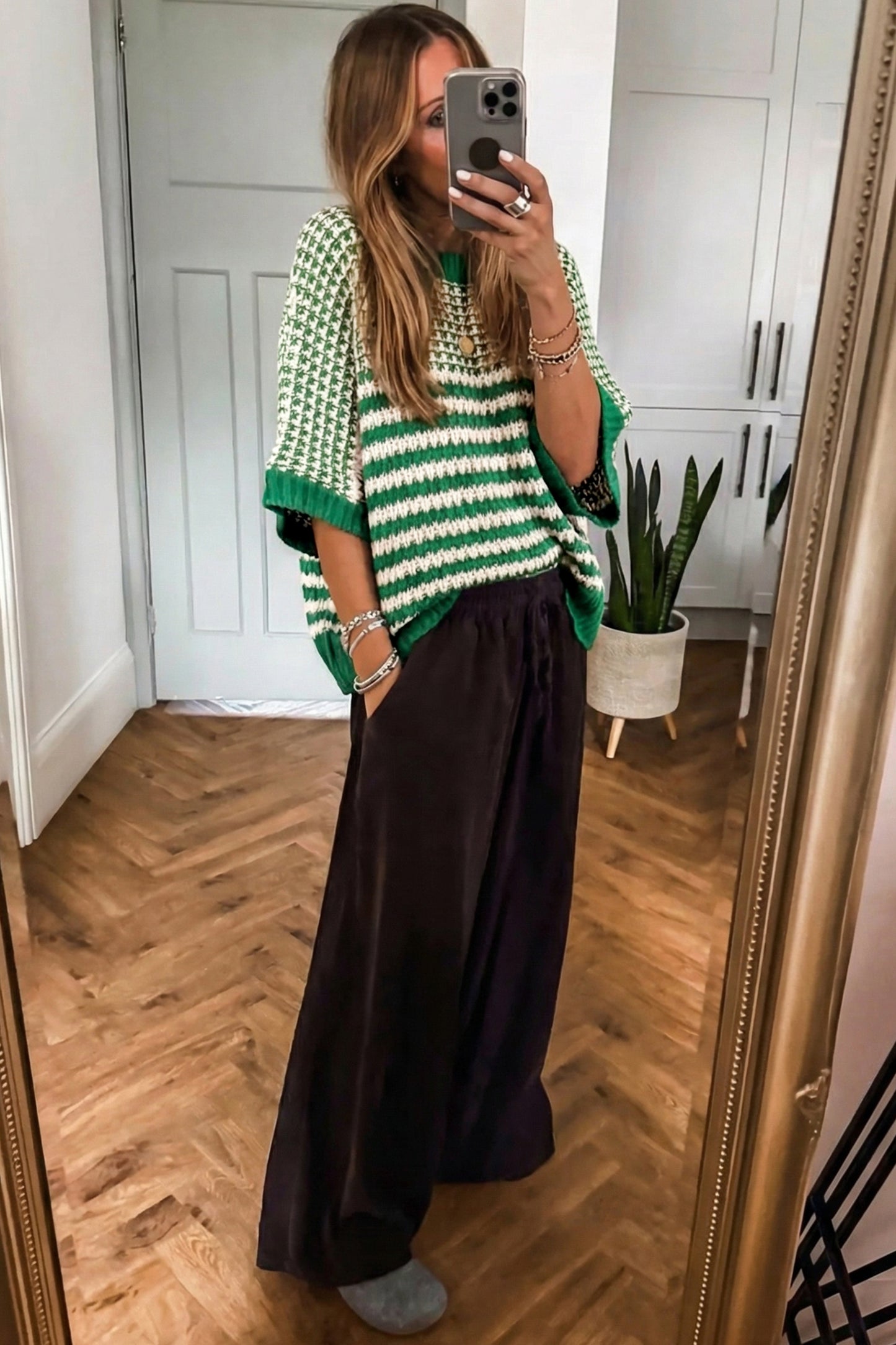 Draped Sleeve Slouchy Sweater