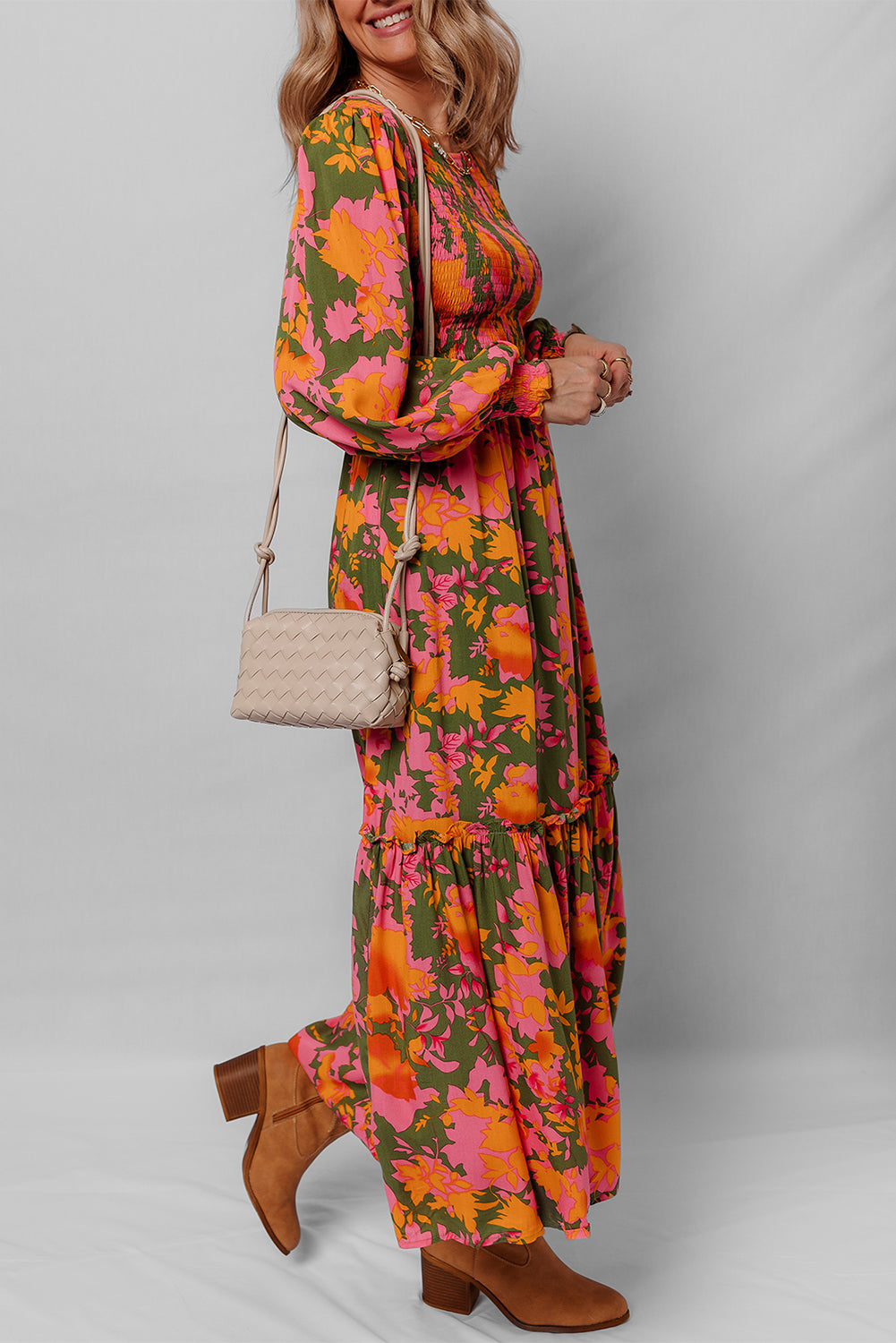 Fall Floral Tiered Dress