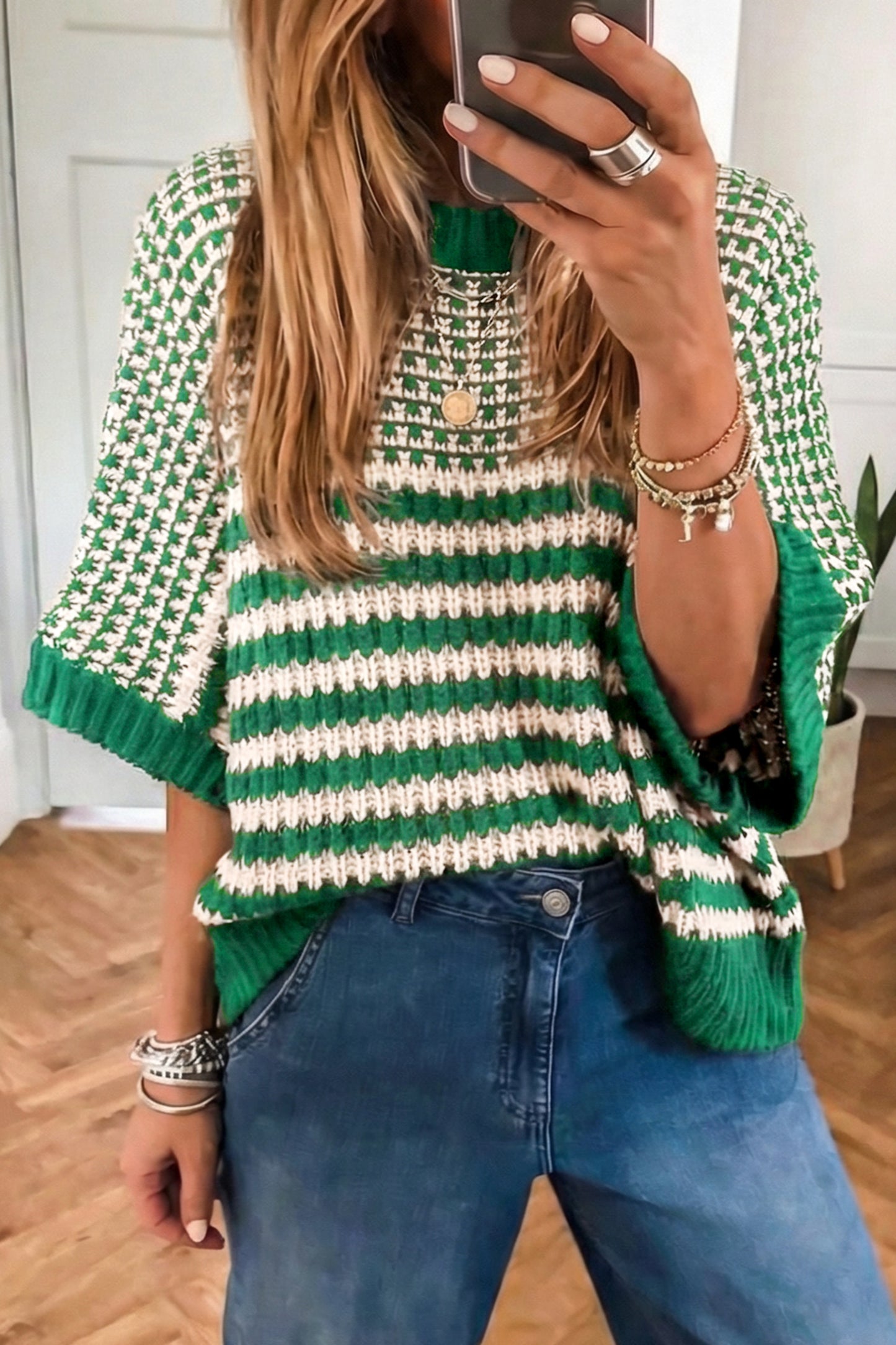 Draped Sleeve Slouchy Sweater