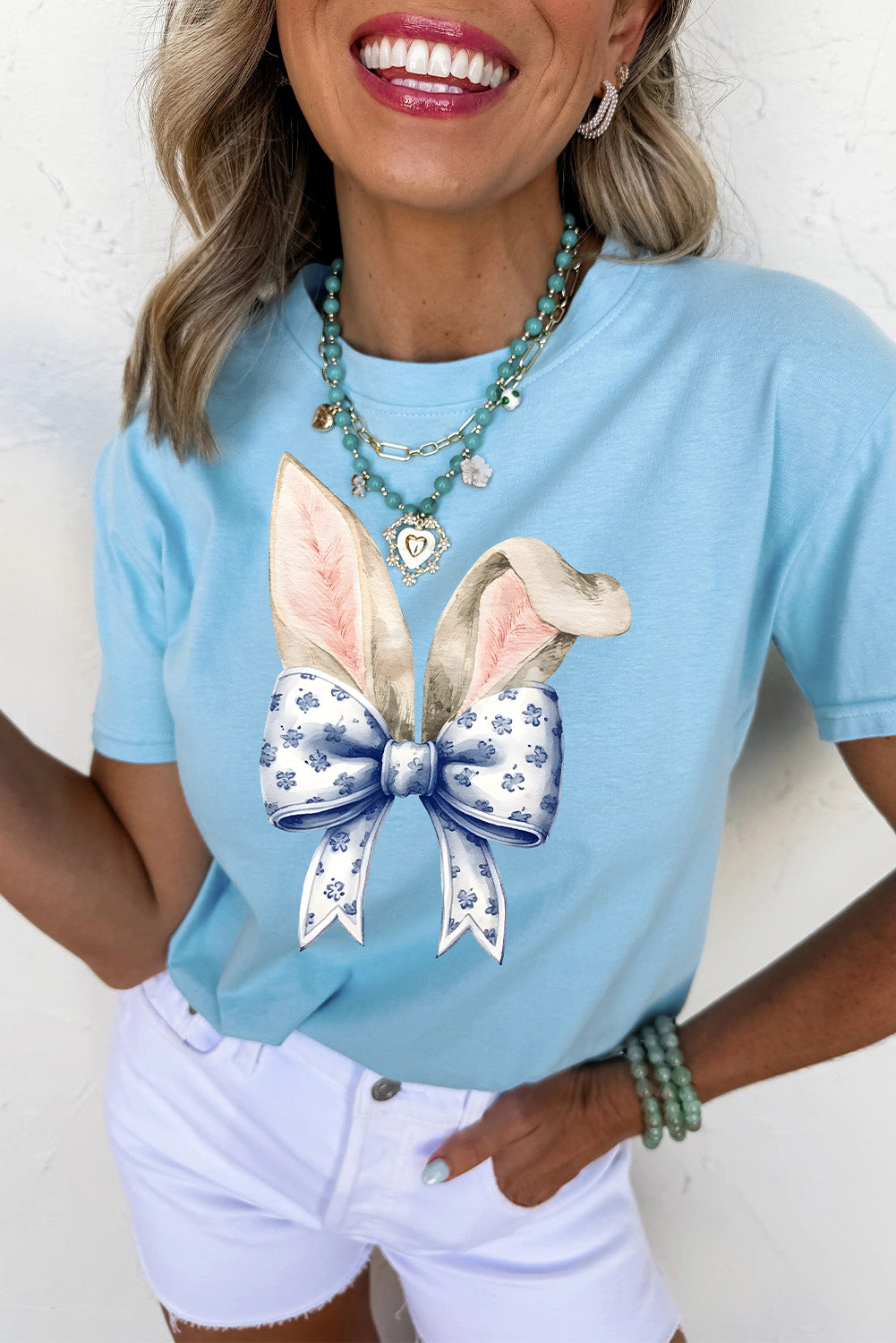 Easter Bunny Ears Bow Tee