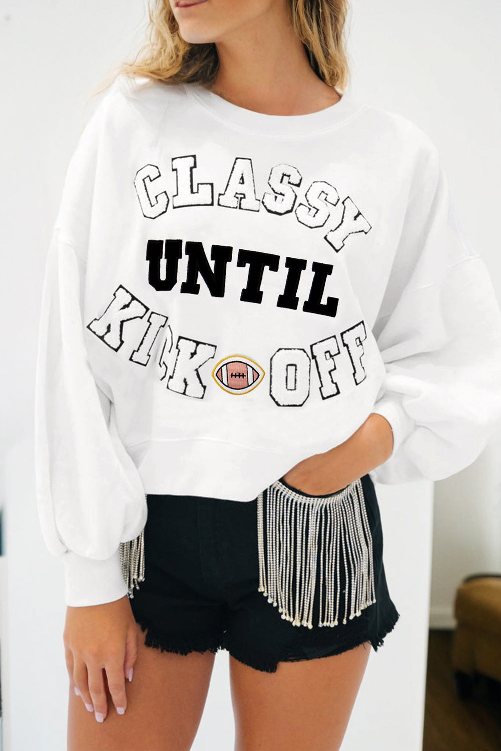 Classy Until Kickoff Gameday Sweatshirt