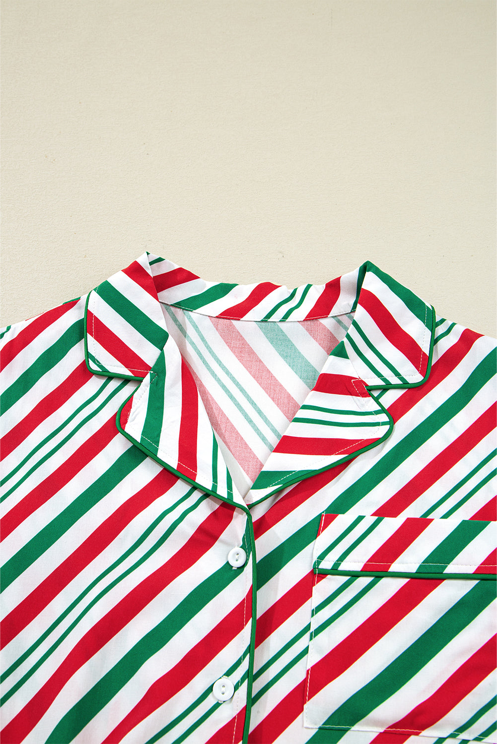 Striped Velvet Ribbon Christmas Pajamas