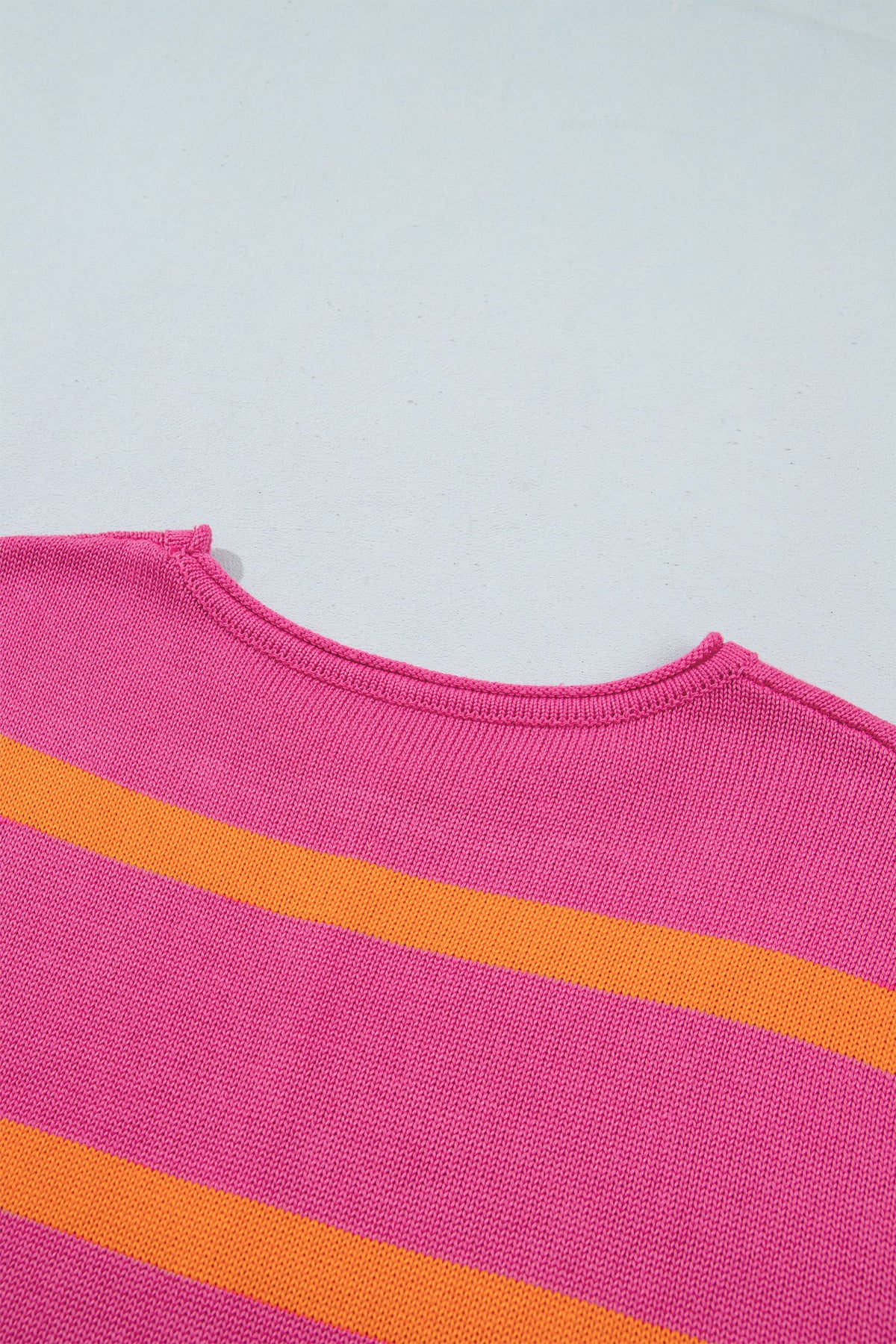 Western Stripe Short Sleeve Sweater