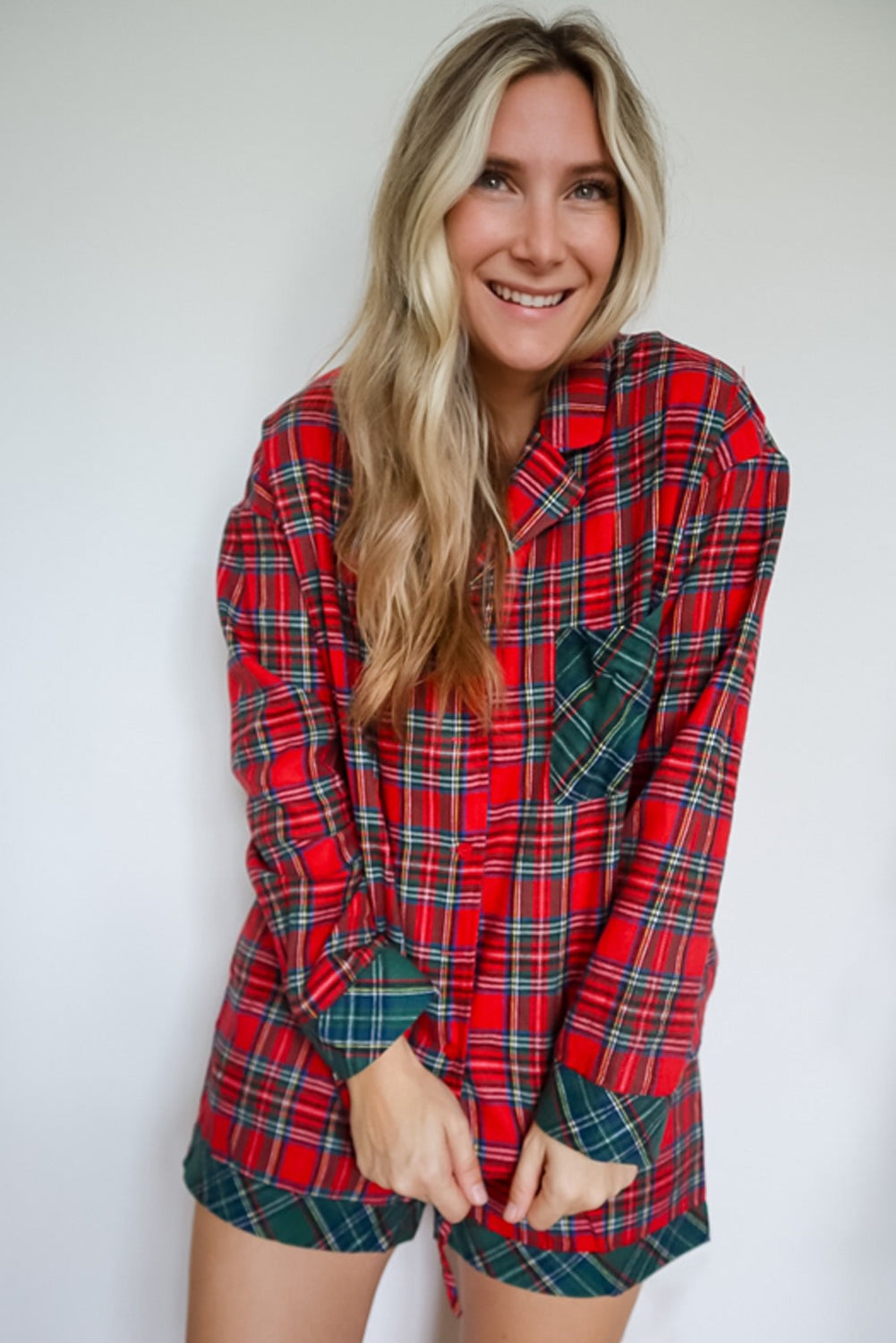 Red Plaid Christmas Pajama Set