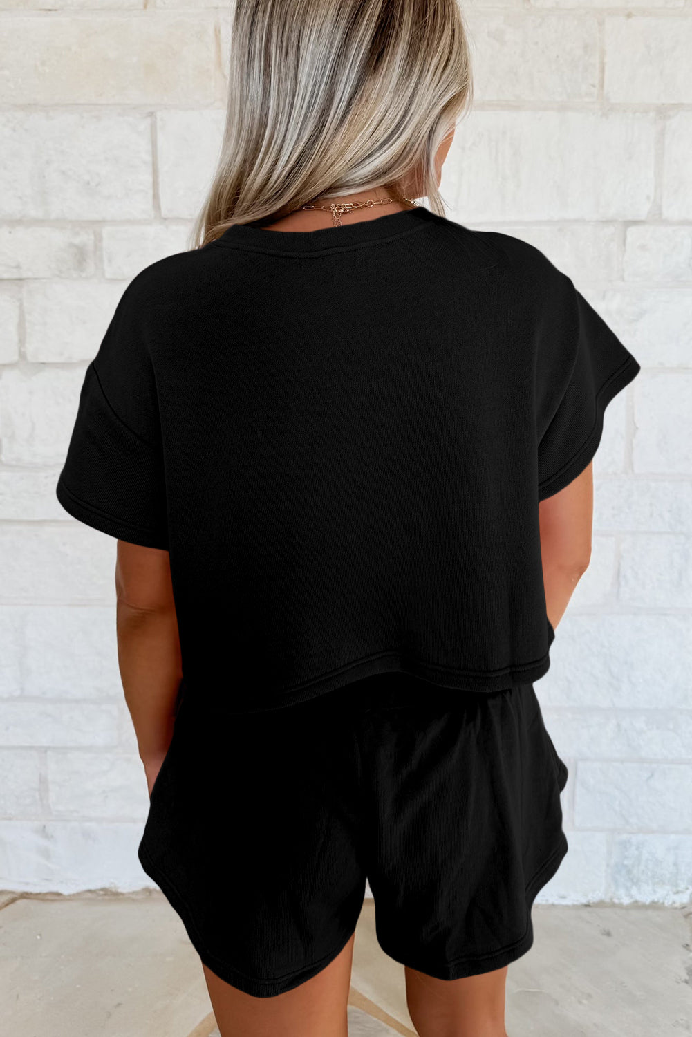 Cropped Tee and Ruffle Skort Set