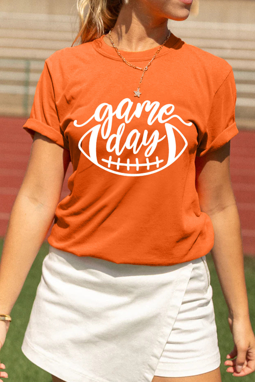 Orange Football Gameday Print Tee