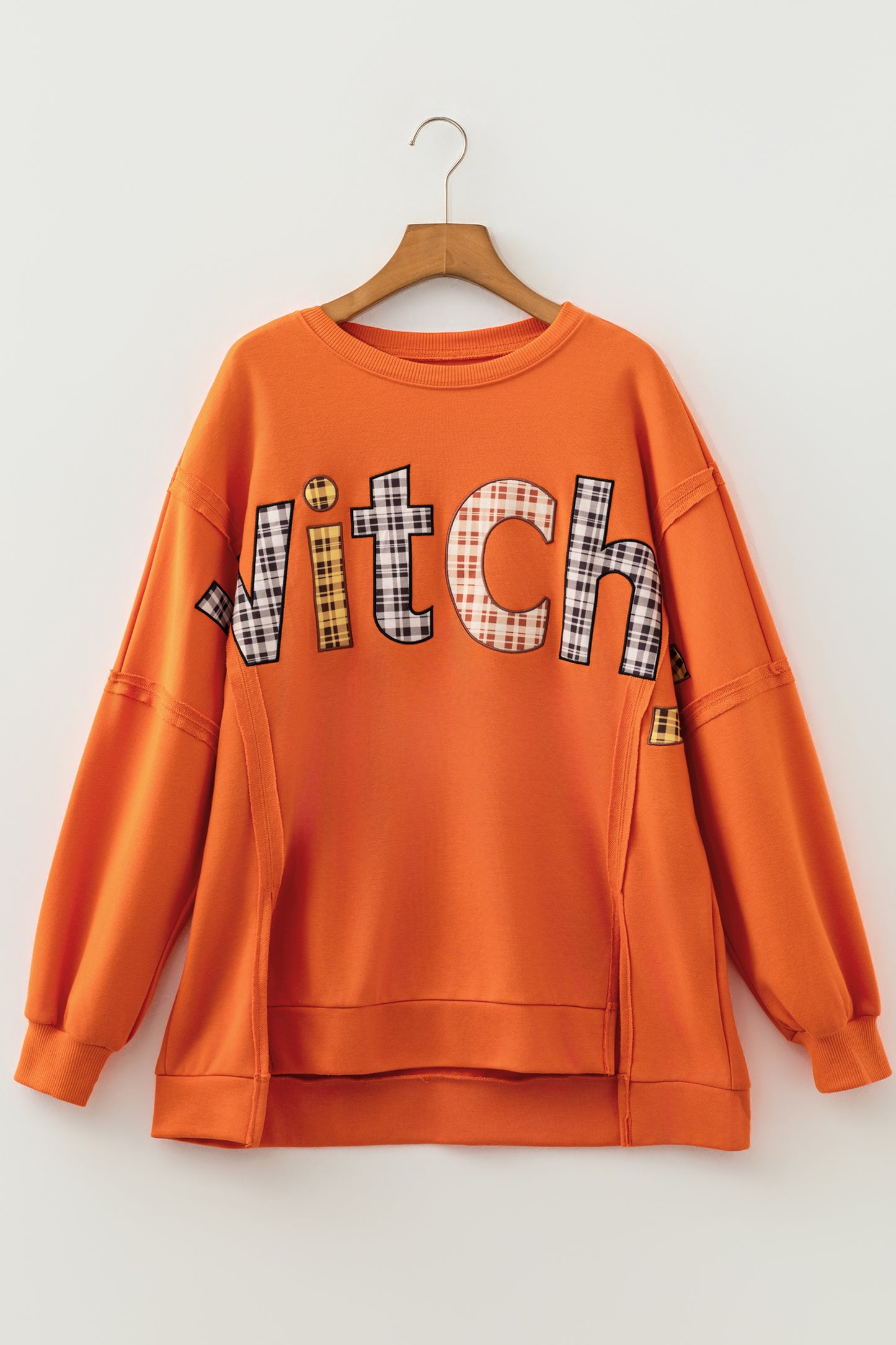 Witchy Plaid Patch Sweatshirt