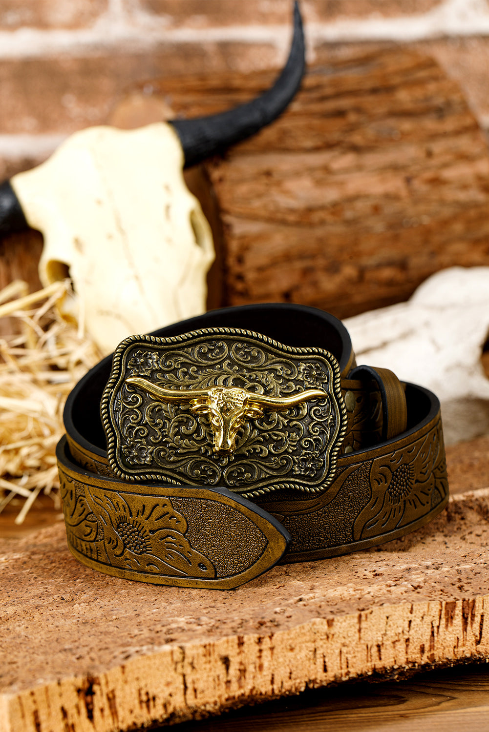 Western Vegan Leather Belt