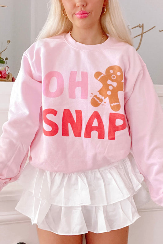 Pink OH SNAP Gingerbread Christmas Sweatshirt