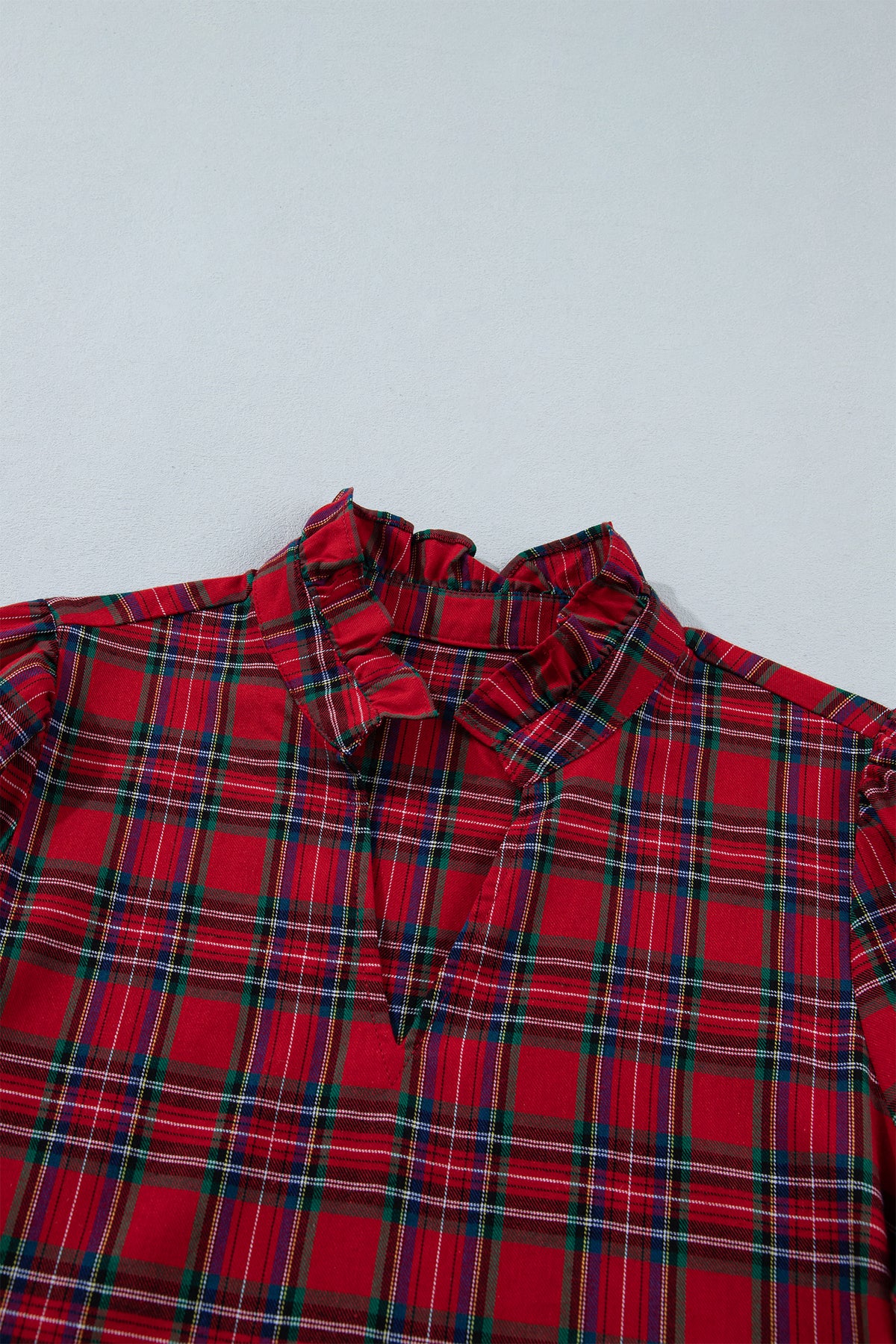 Festive Red Plaid Dress