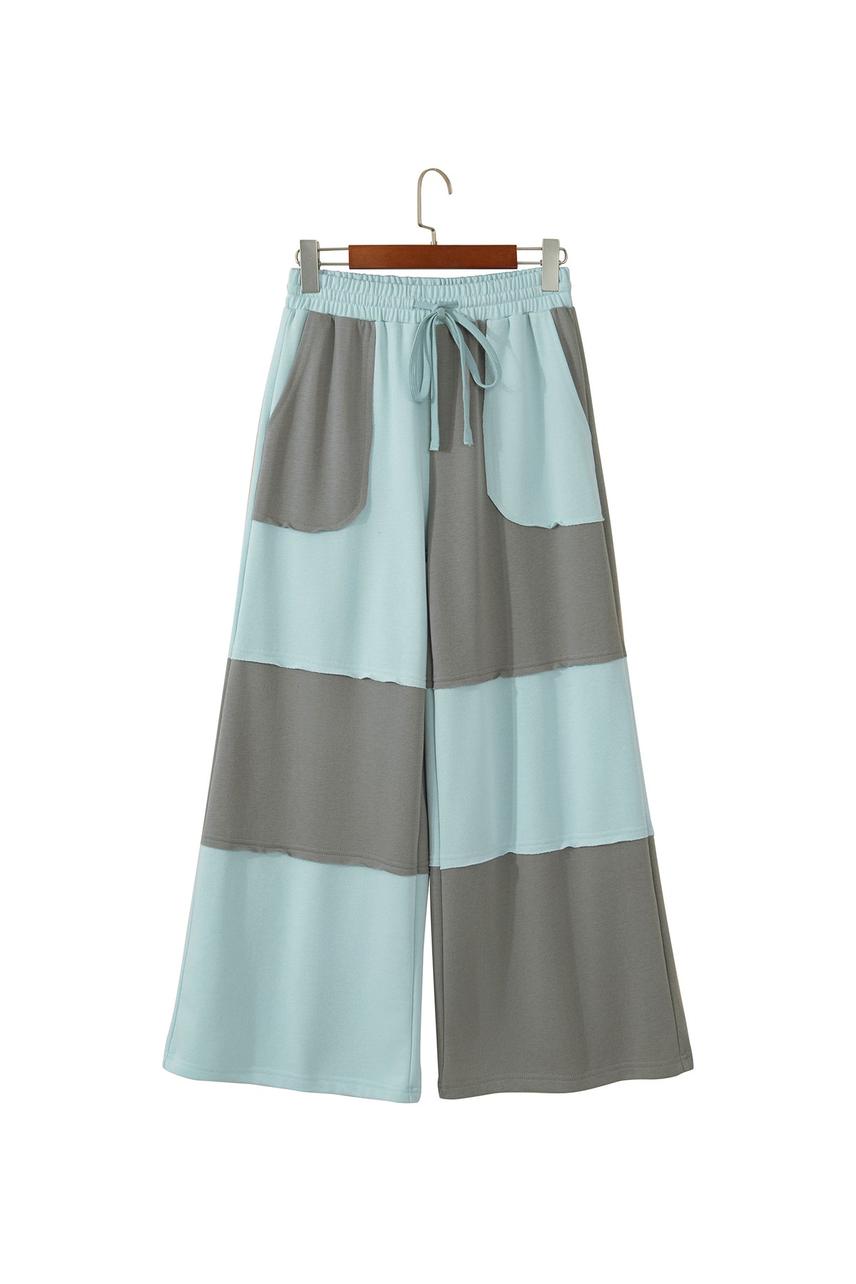 Raw Seam Patchwork Wide Leg Pants
